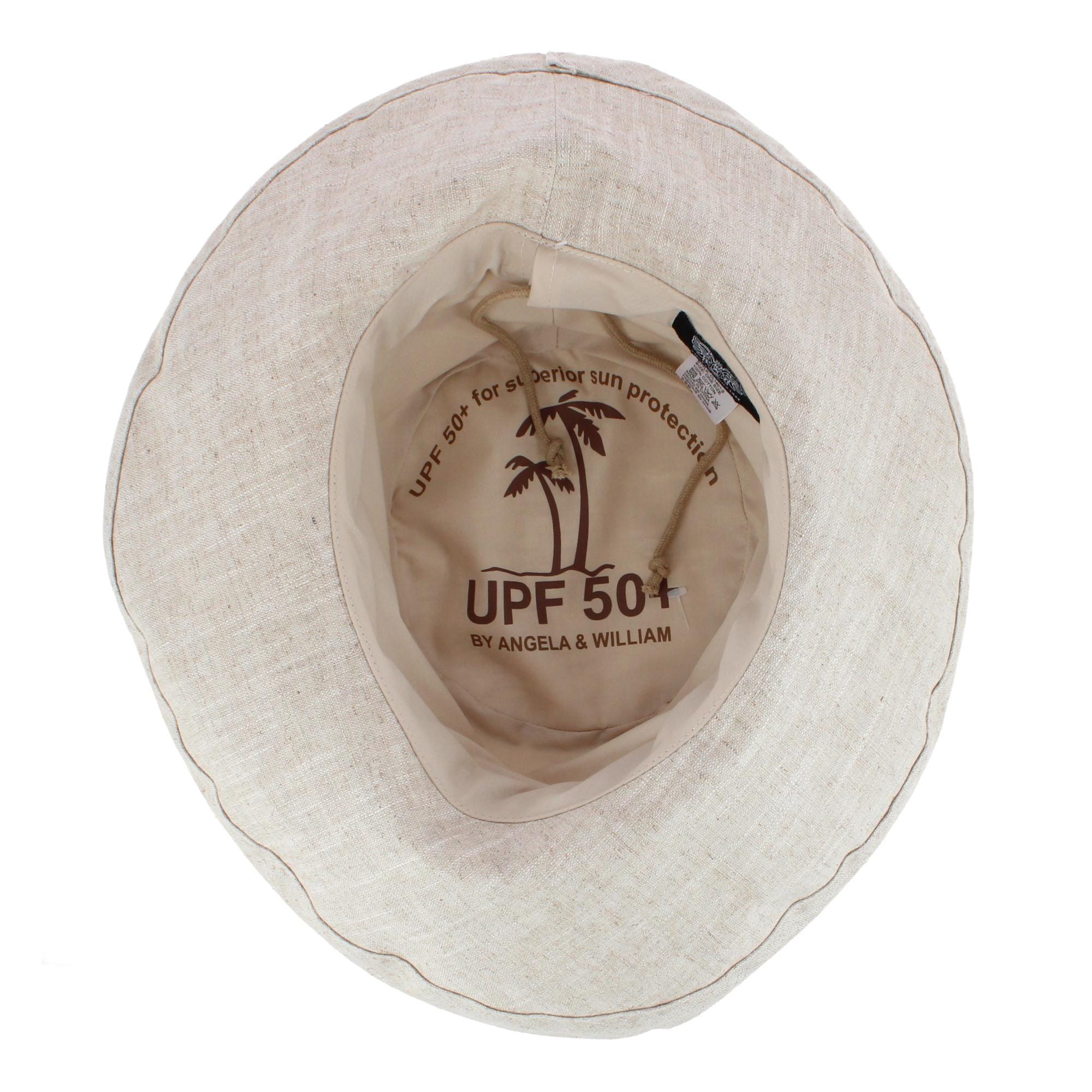 Angela & William Women's Canvas Summer Cloche Bucket Hat - Beige