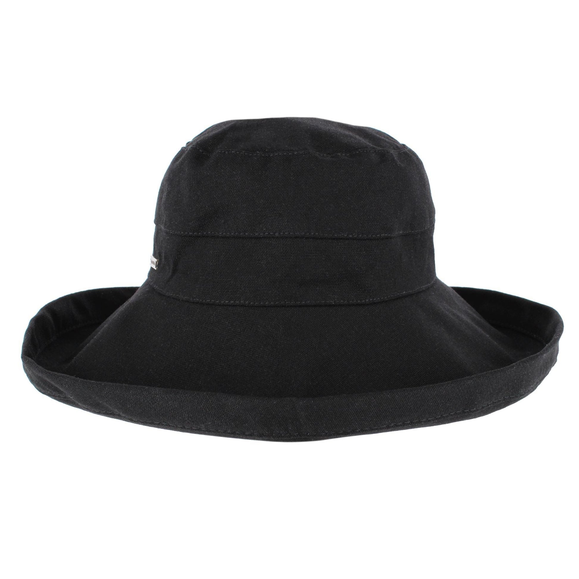 Angela & William Women's Canvas Summer Cloche Bucket Hat - Black