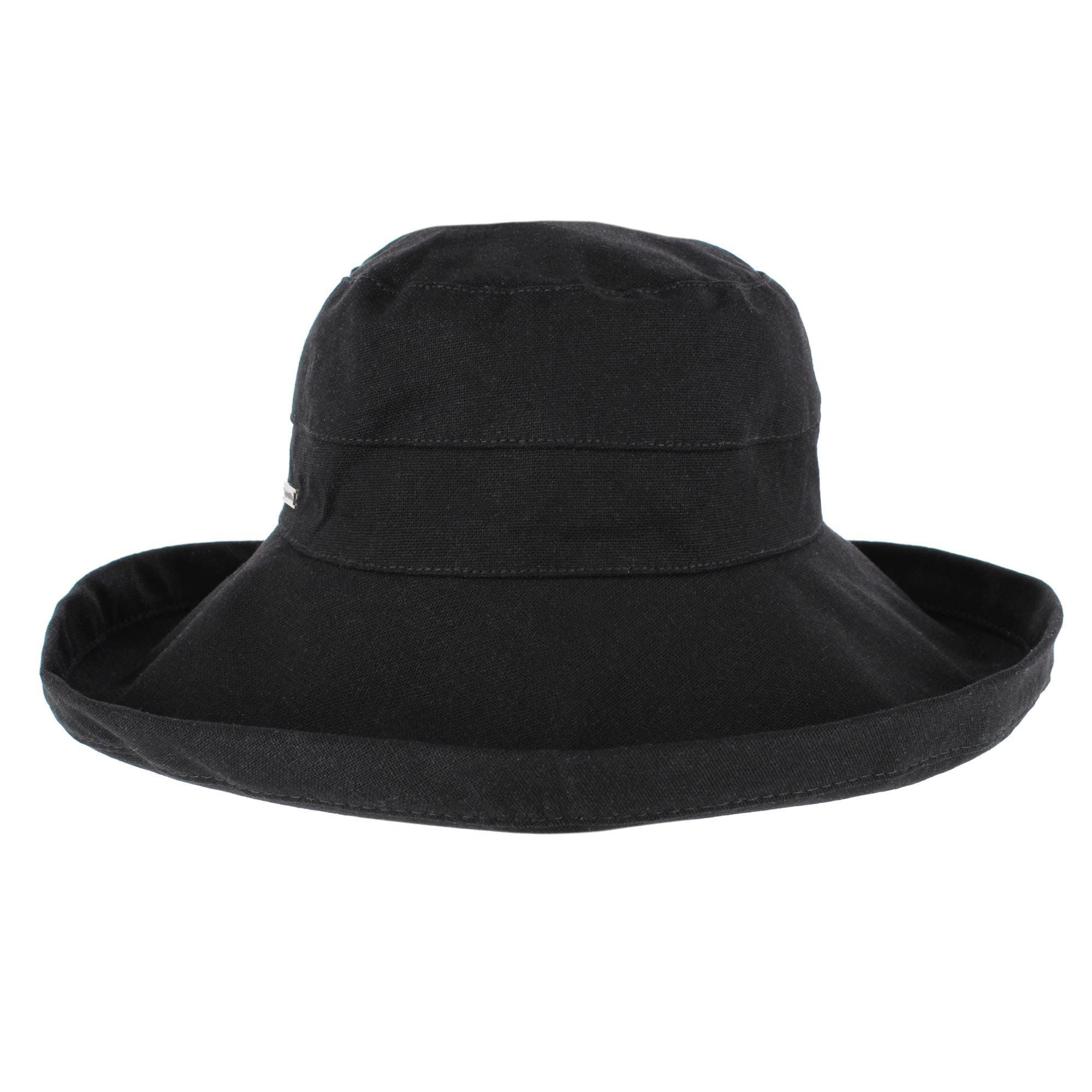 Angela & William Women's Canvas Summer Cloche Bucket Hat - Black