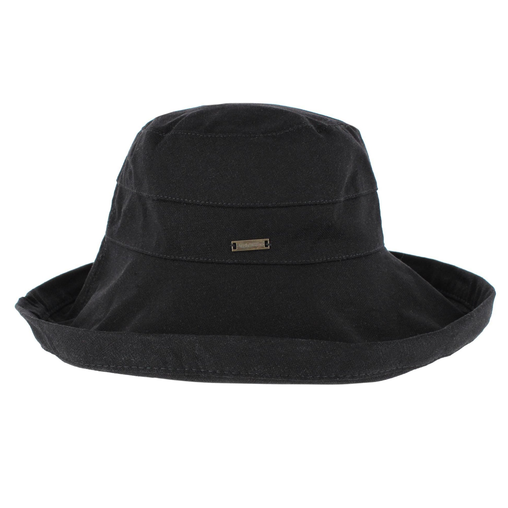 Angela & William Women's Canvas Summer Cloche Bucket Hat - Black