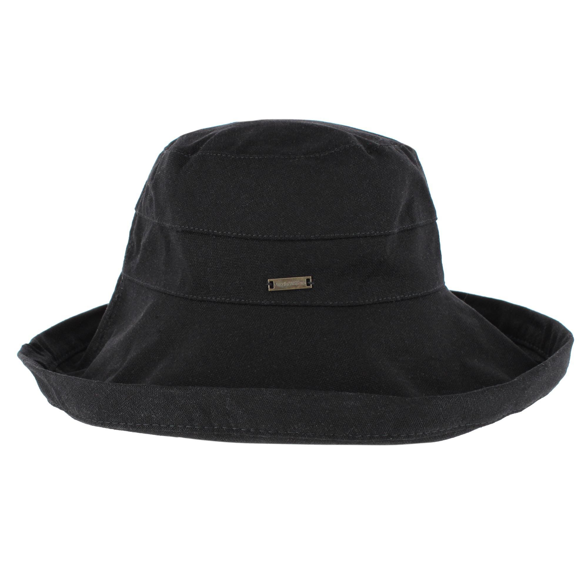 Angela & William Women's Canvas Summer Cloche Bucket Hat - Black