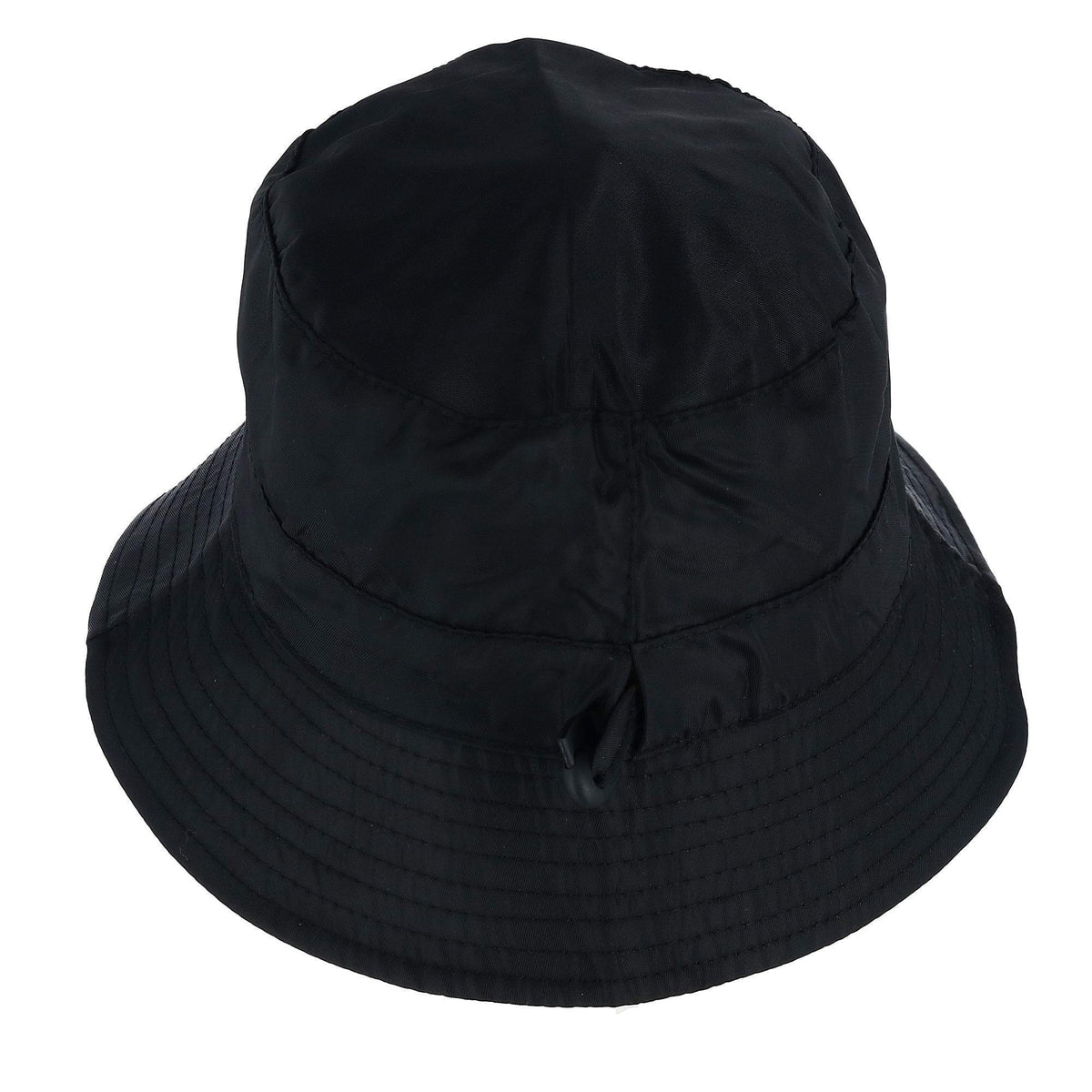 Angela & William Waterproof Packable Rain Hat with Zippered Closure - Black