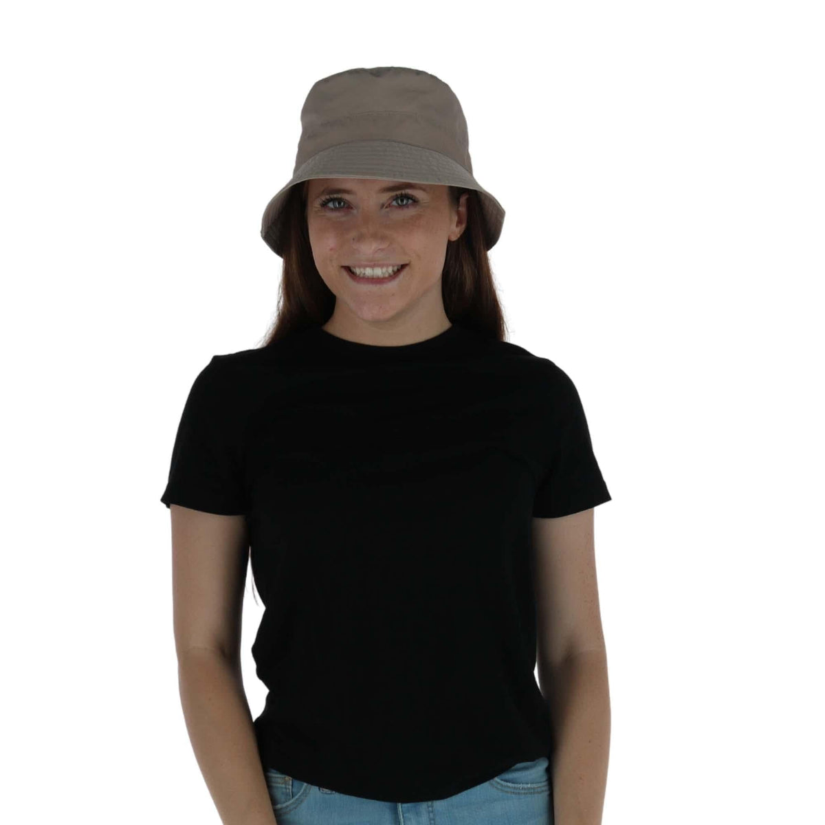 Angela & William Waterproof Packable Rain Hat with Zippered Closure - Khaki