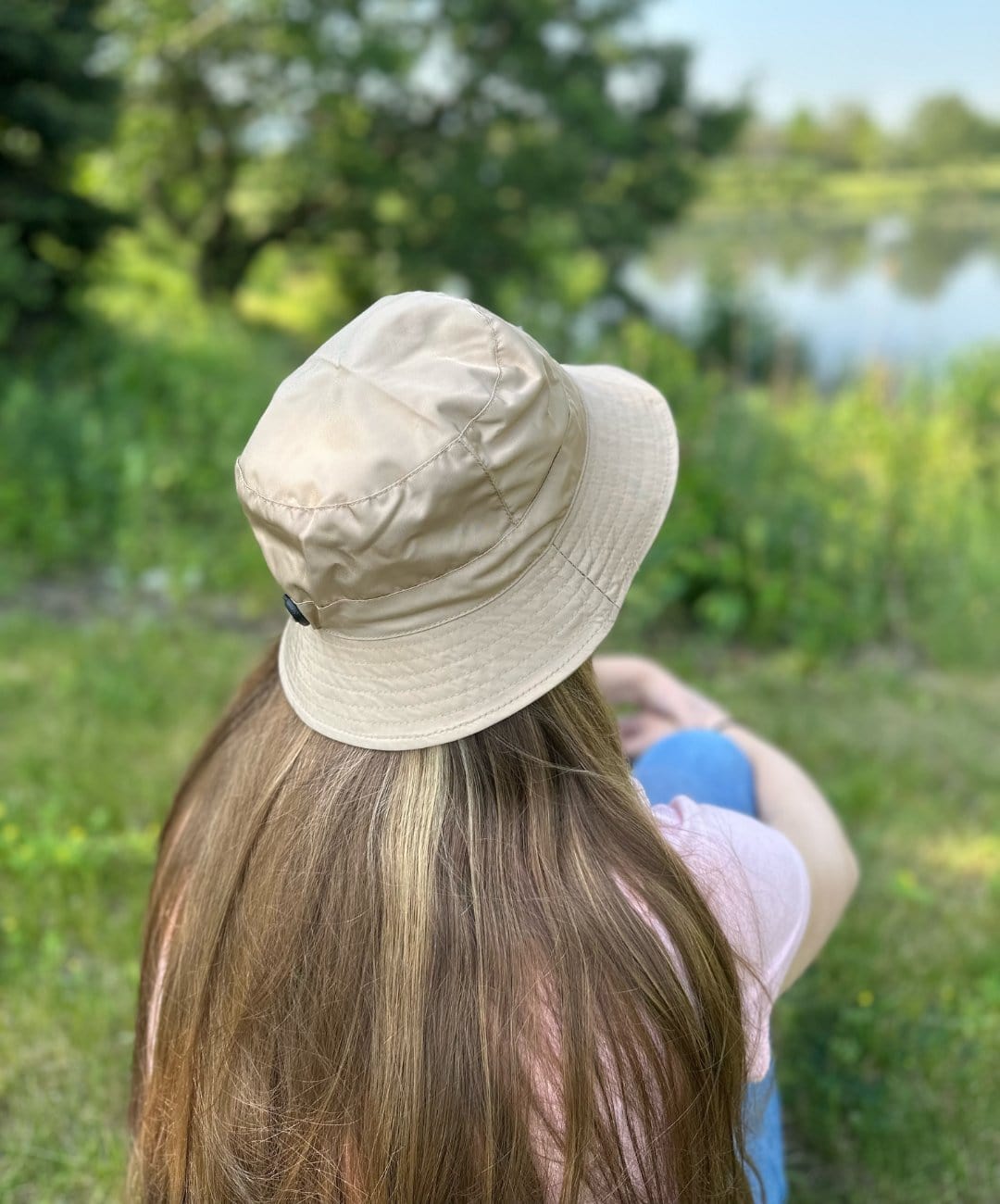 Angela & William Waterproof Packable Rain Hat with Zippered Closure - Khaki