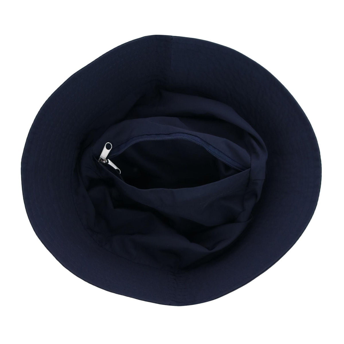 Angela & William Waterproof Packable Rain Hat with Zippered Closure - Navy
