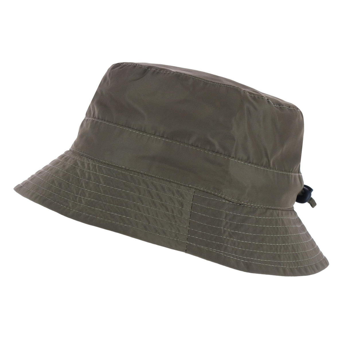 Angela & William Waterproof Packable Rain Hat with Zippered Closure - Olive