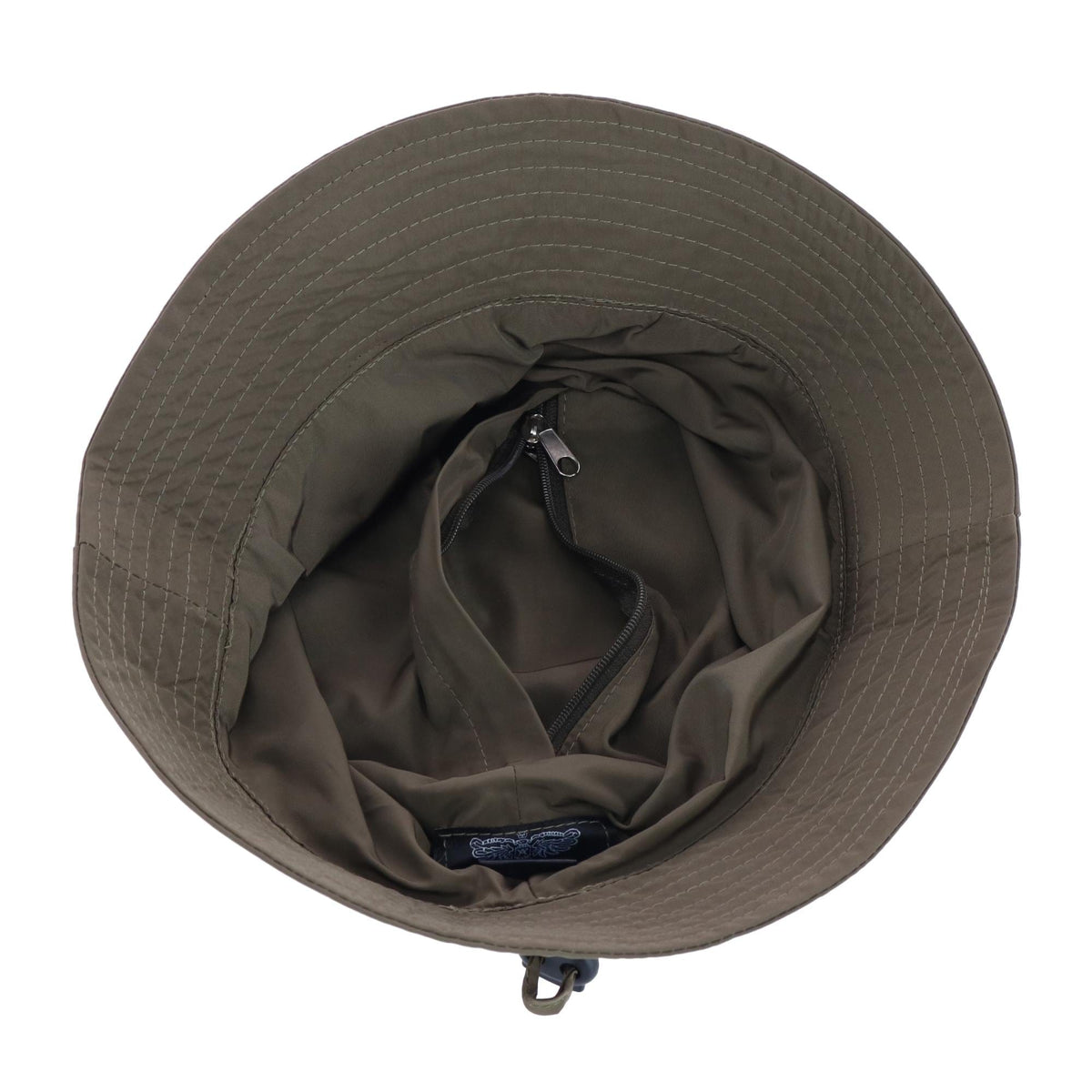Angela & William Waterproof Packable Rain Hat with Zippered Closure - Olive