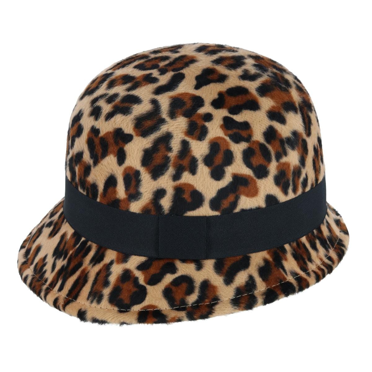Epoch Hats Company Women's Leopard Print Cloche Hat with Grosgrain band - Leopard