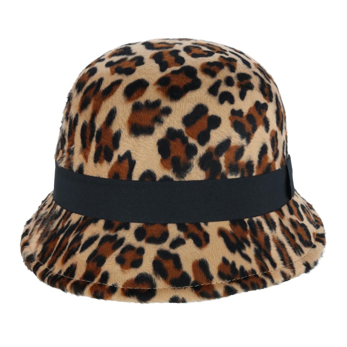 Epoch Hats Company Women's Leopard Print Cloche Hat with Grosgrain band - Women's Leopard Print Cloche Hat with Grosgrain band