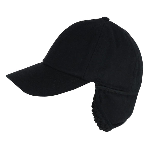 Men's Sherpa Lined Wool Blend Earflap Baseball Cap
