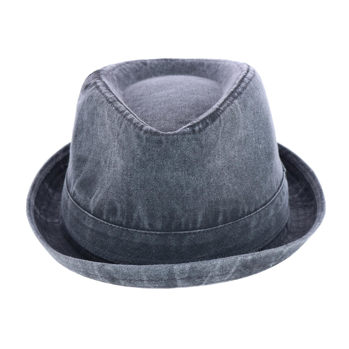 Epoch Hats Company Men's Washed Denim Cotton Fedora Hat - Black