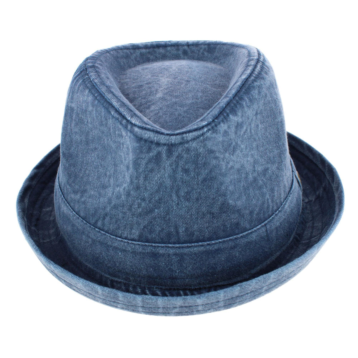 Epoch Hats Company Men's Washed Denim Cotton Fedora Hat - Navy