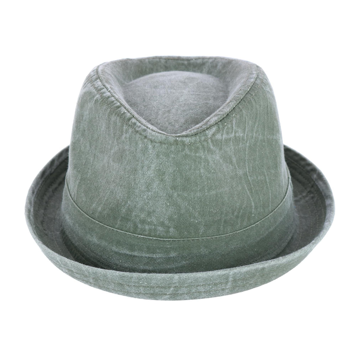 Epoch Hats Company Men's Washed Denim Cotton Fedora Hat - Olive