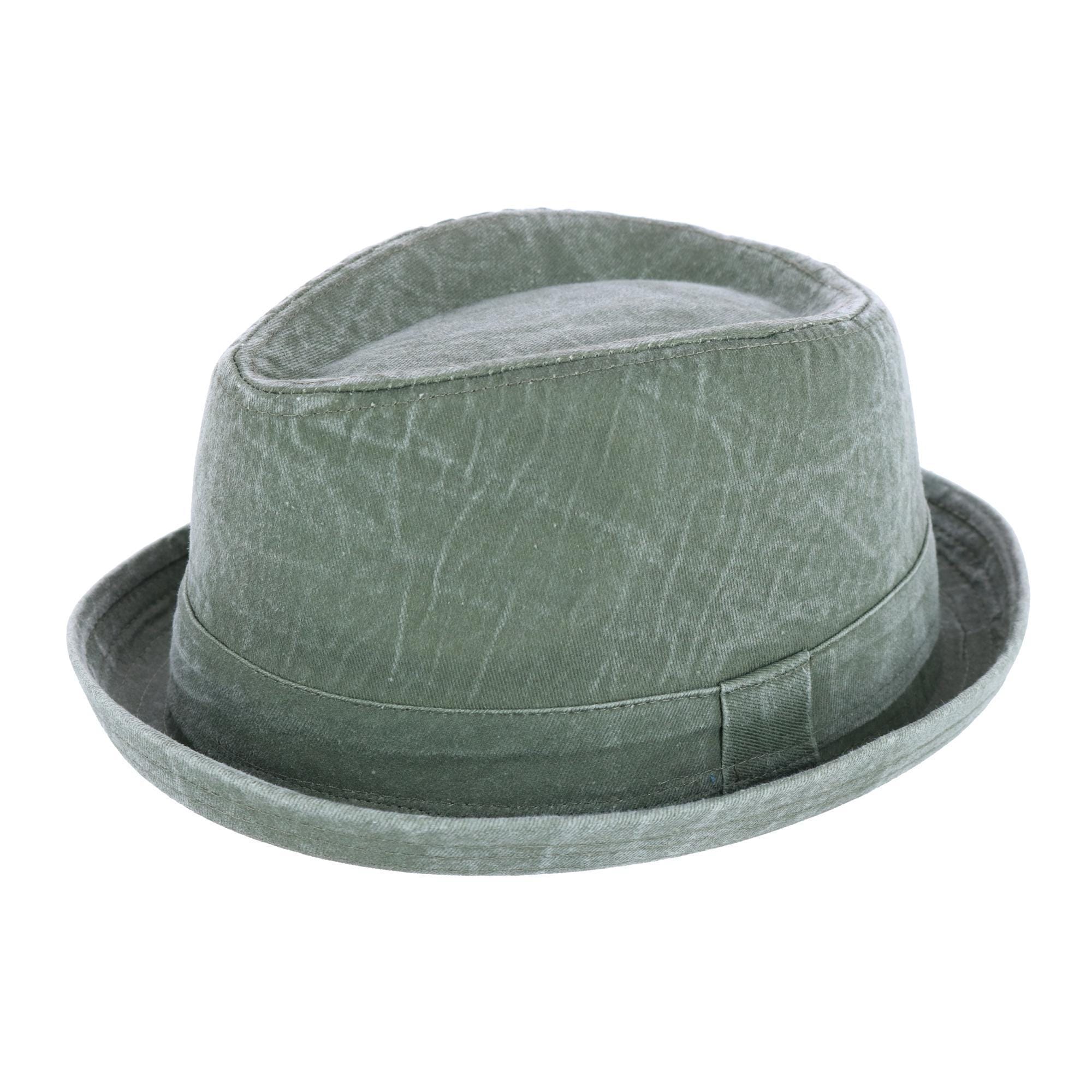 Men's Washed Denim Cotton Fedora Hat