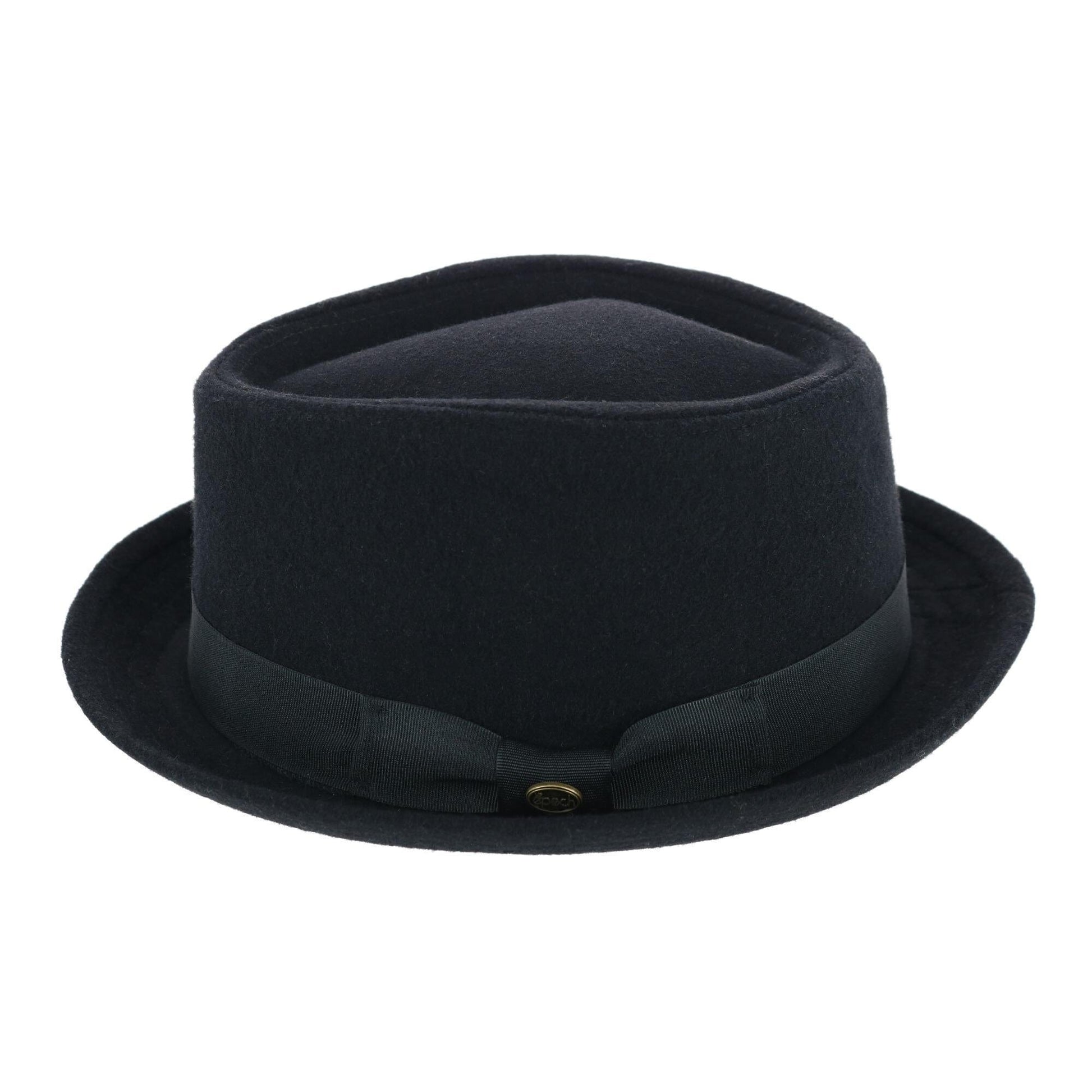 Epoch Hats Company Men's Diamond Shape Wool Fedora with Grosgrain Hatband - Black