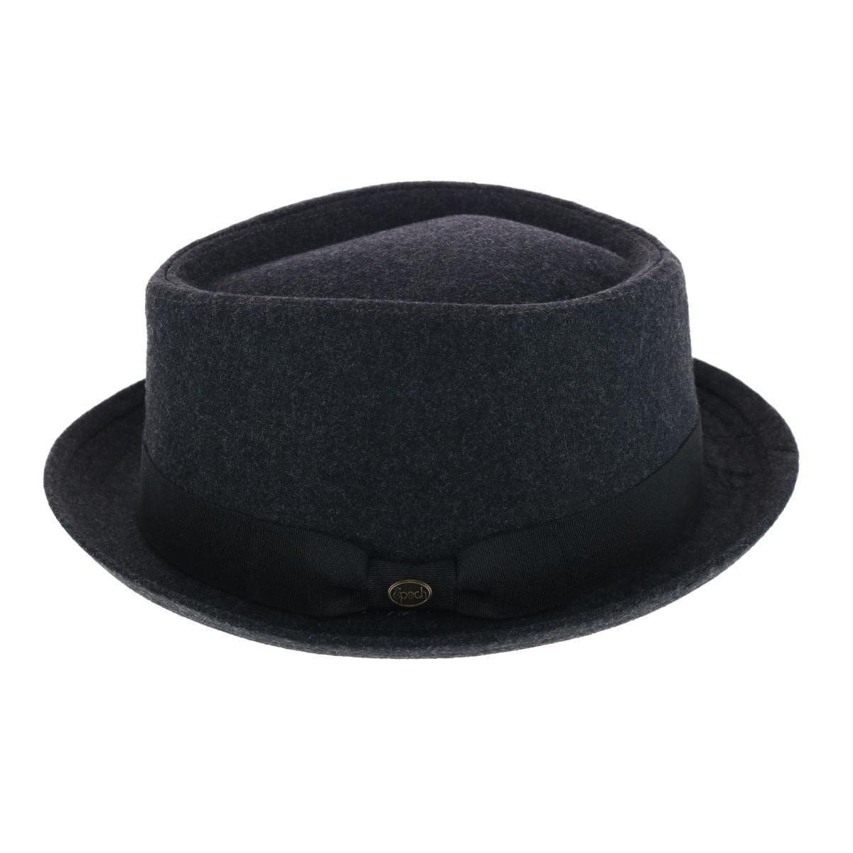 Epoch Hats Company Men's Diamond Shape Wool Fedora with Grosgrain Hatband - Black
