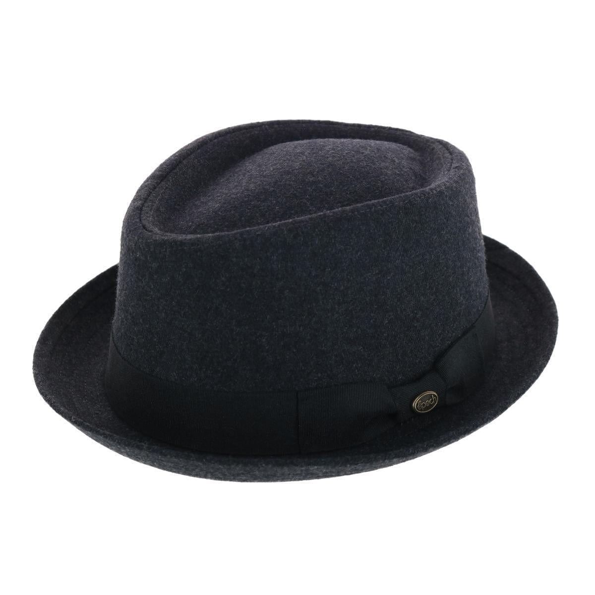 Epoch Hats Company Men's Diamond Shape Wool Fedora with Grosgrain Hatband - Charcoal