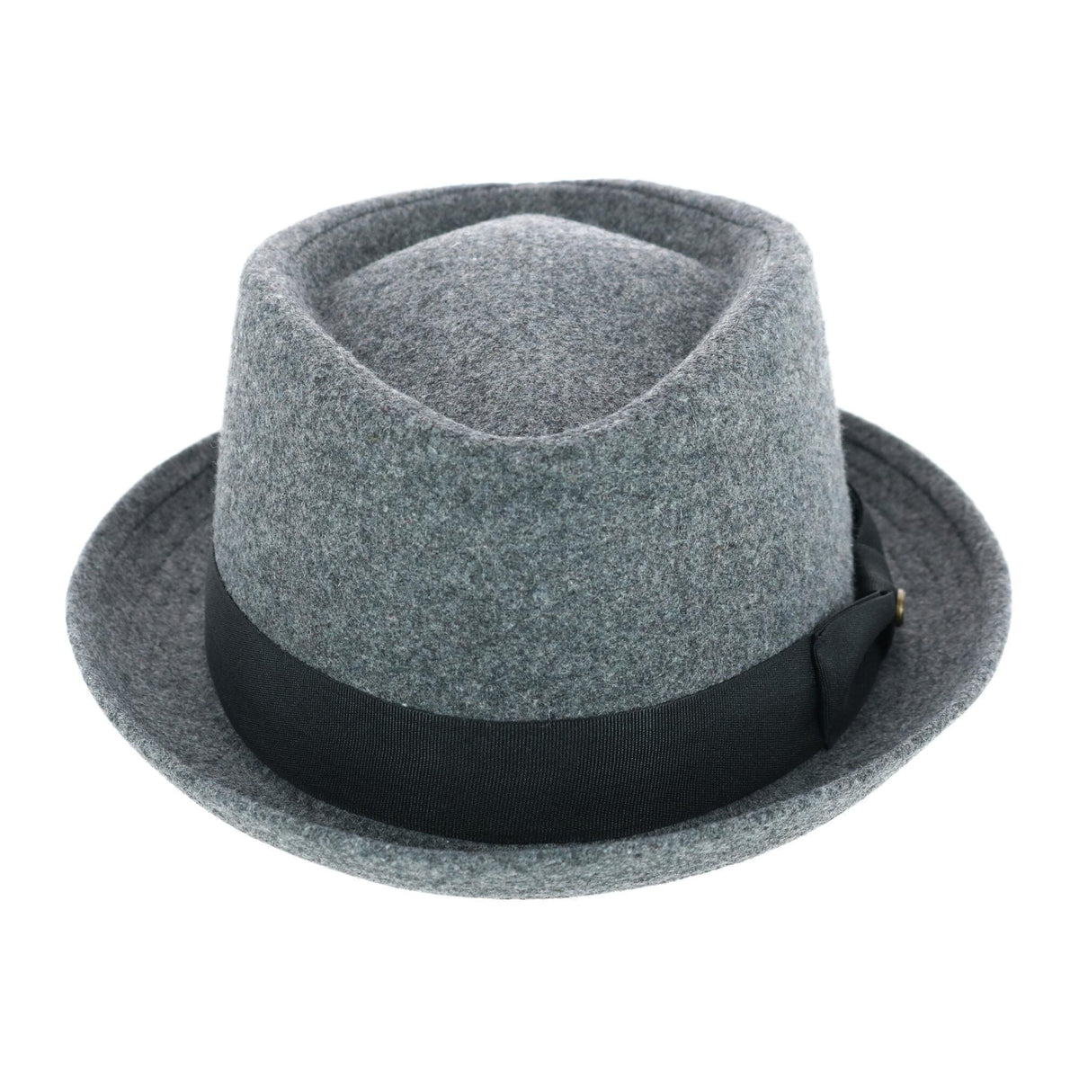 Epoch Hats Company Men's Diamond Shape Wool Fedora with Grosgrain Hatband - Ash Grey
