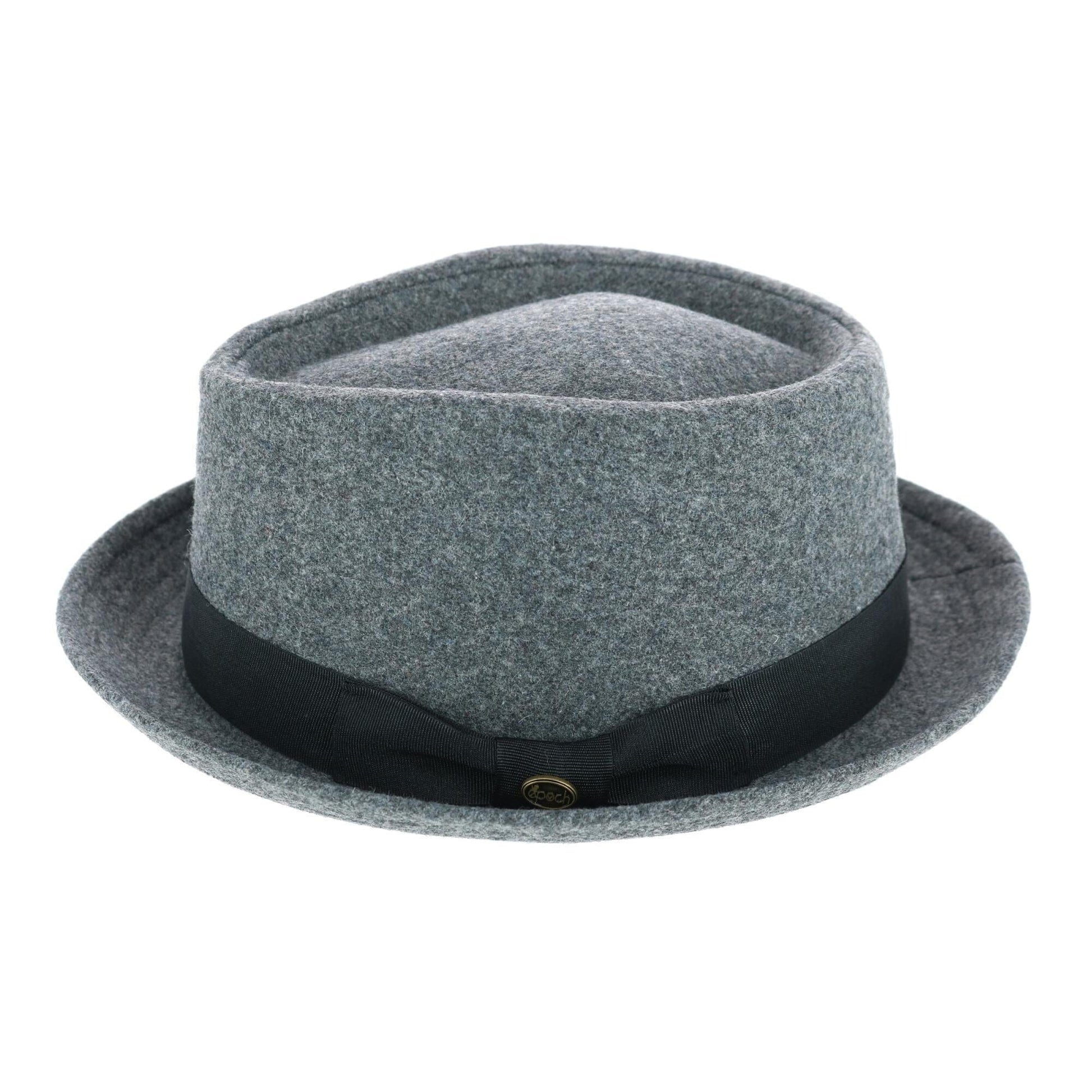 Epoch Hats Company Men's Diamond Shape Wool Fedora with Grosgrain Hatband - Ash Grey