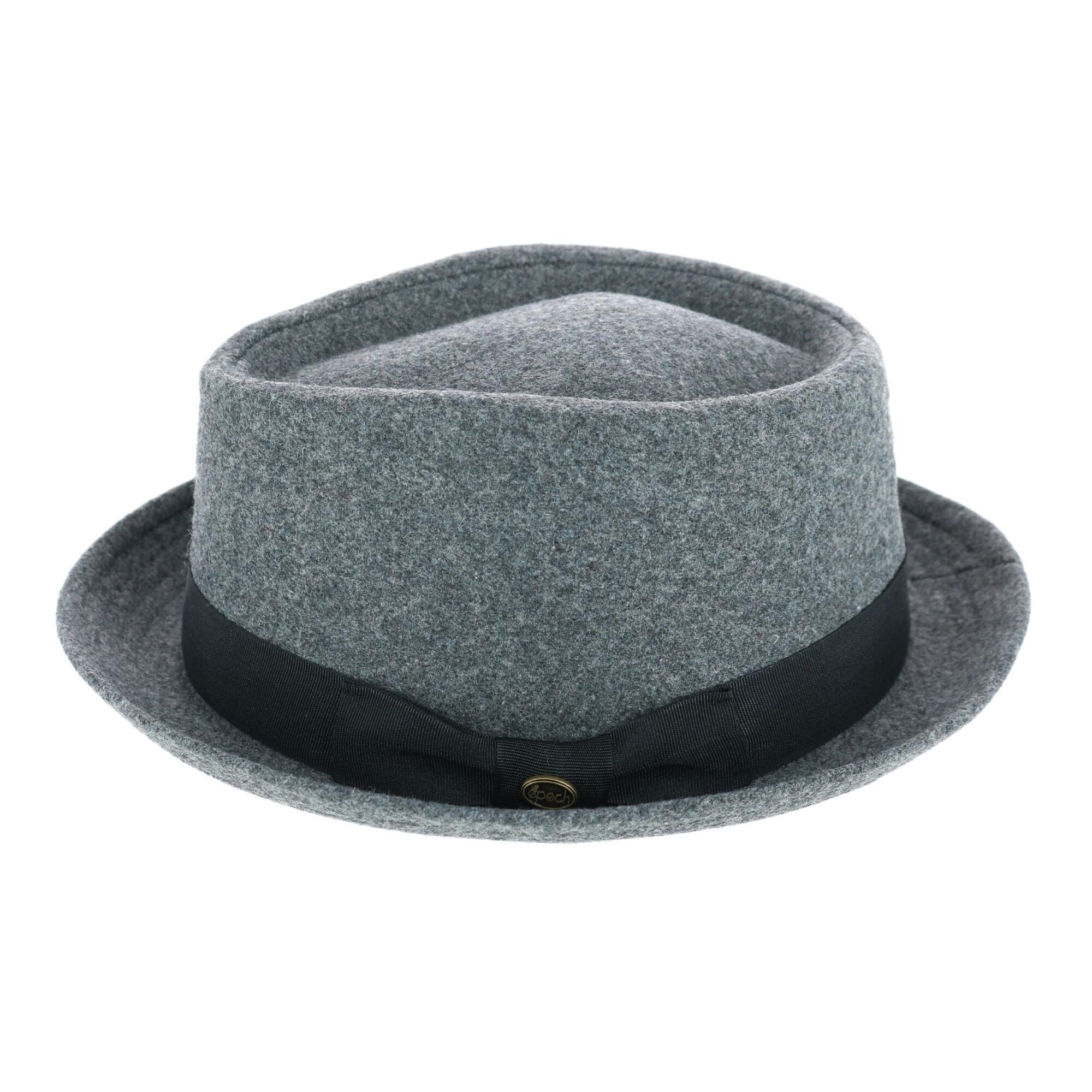 Epoch Hats Company Men's Diamond Shape Wool Fedora with Grosgrain Hatband - Ash Grey
