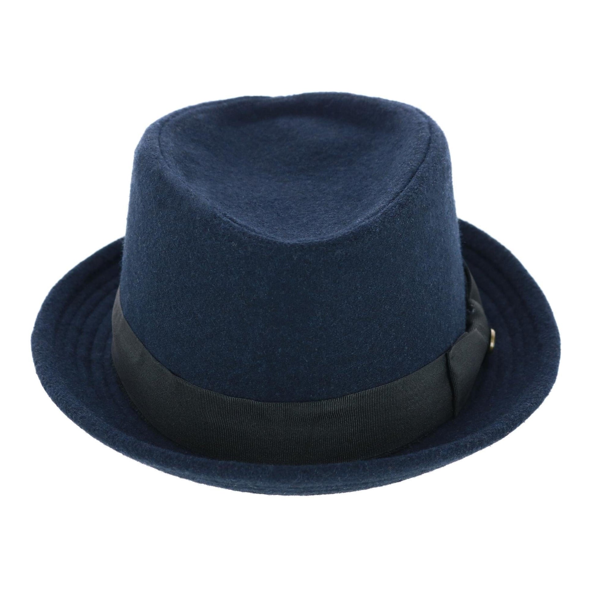 Epoch Hats Company Men's Diamond Shape Wool Fedora with Grosgrain Hatband - Navy