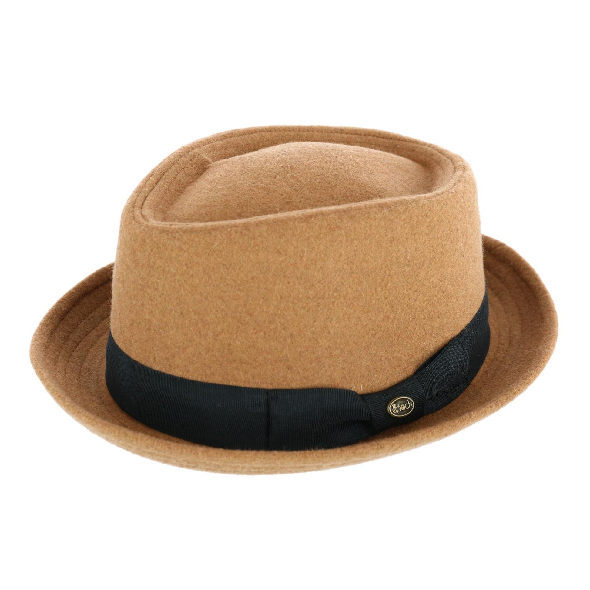 Epoch Hats Company Men's Diamond Shape Wool Fedora with Grosgrain Hatband - Tan