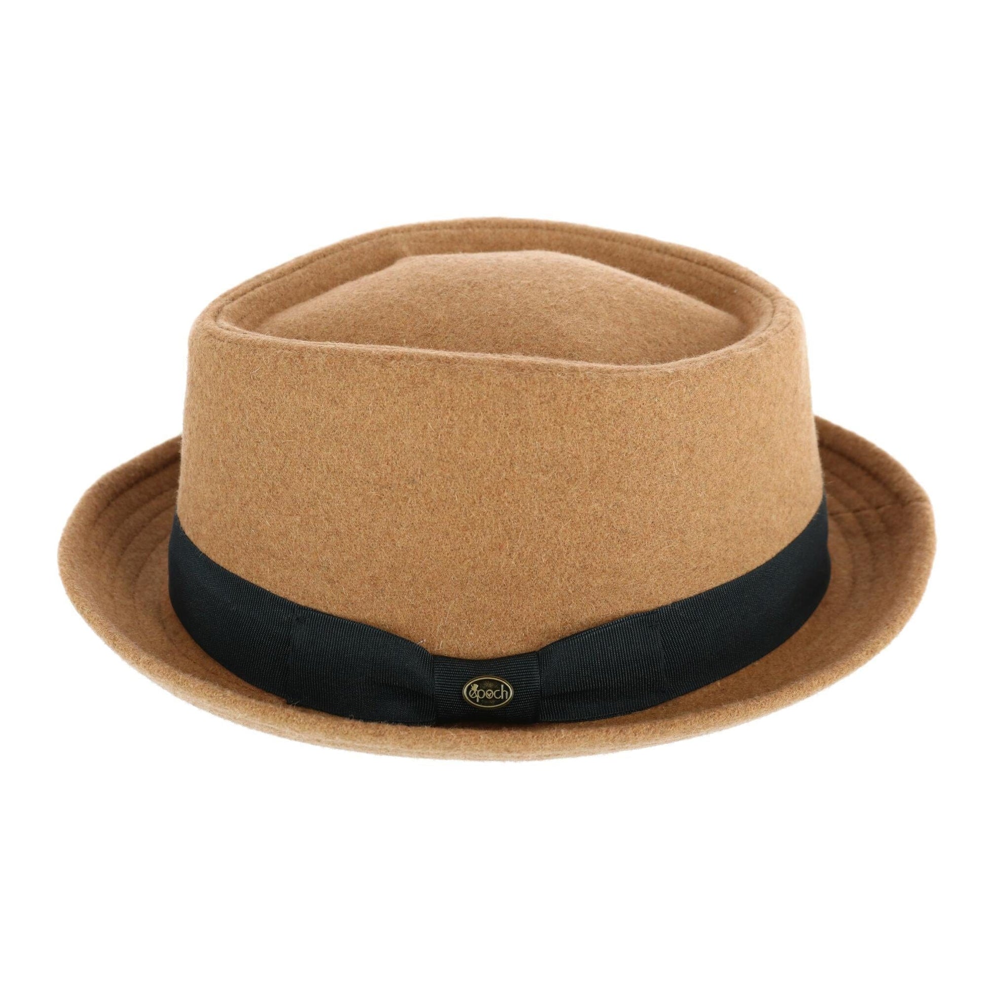 Epoch Hats Company Men's Diamond Shape Wool Fedora with Grosgrain Hatband - Tan