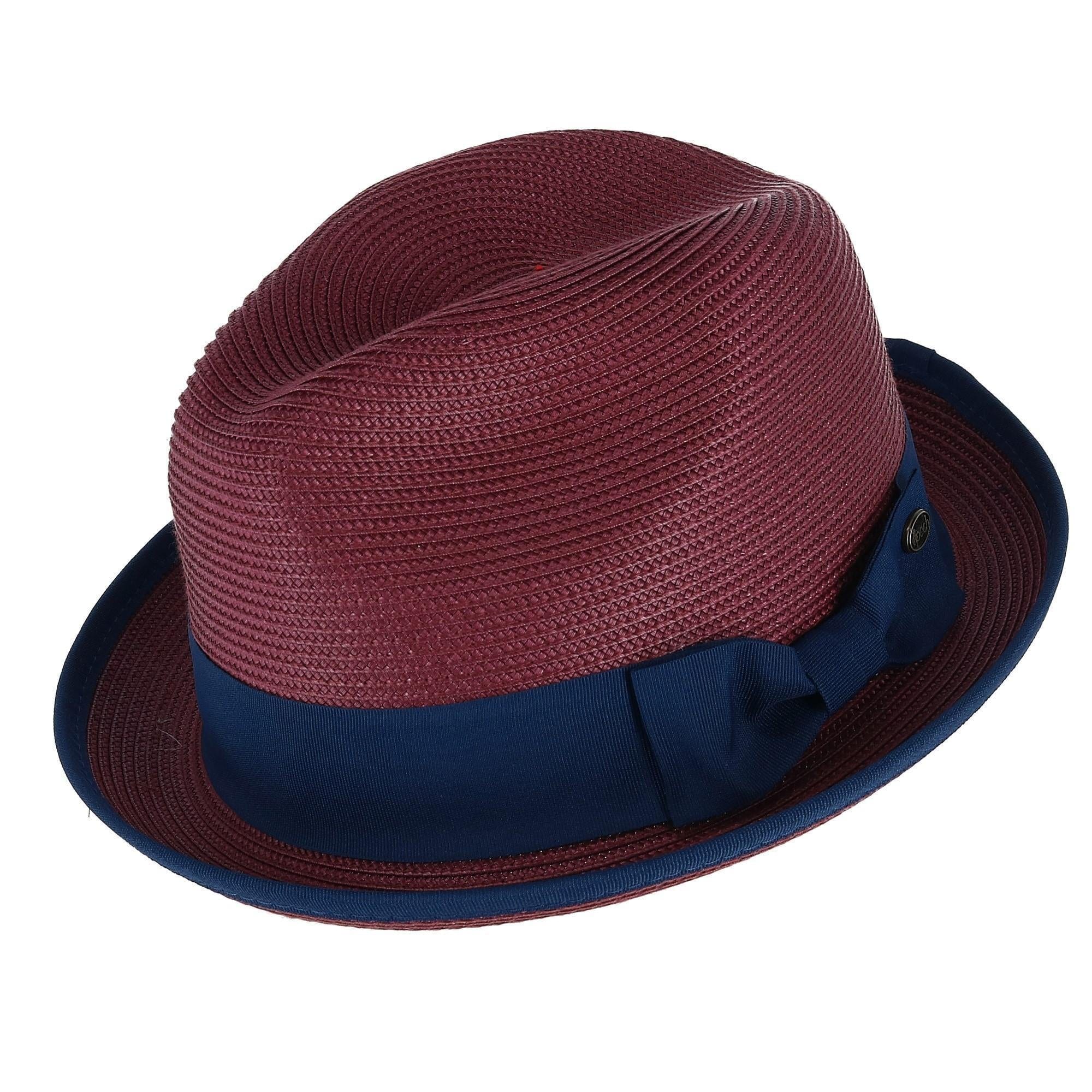 Epoch Hats Company Men's Fedora with Contrast Band and Trim - Burgundy