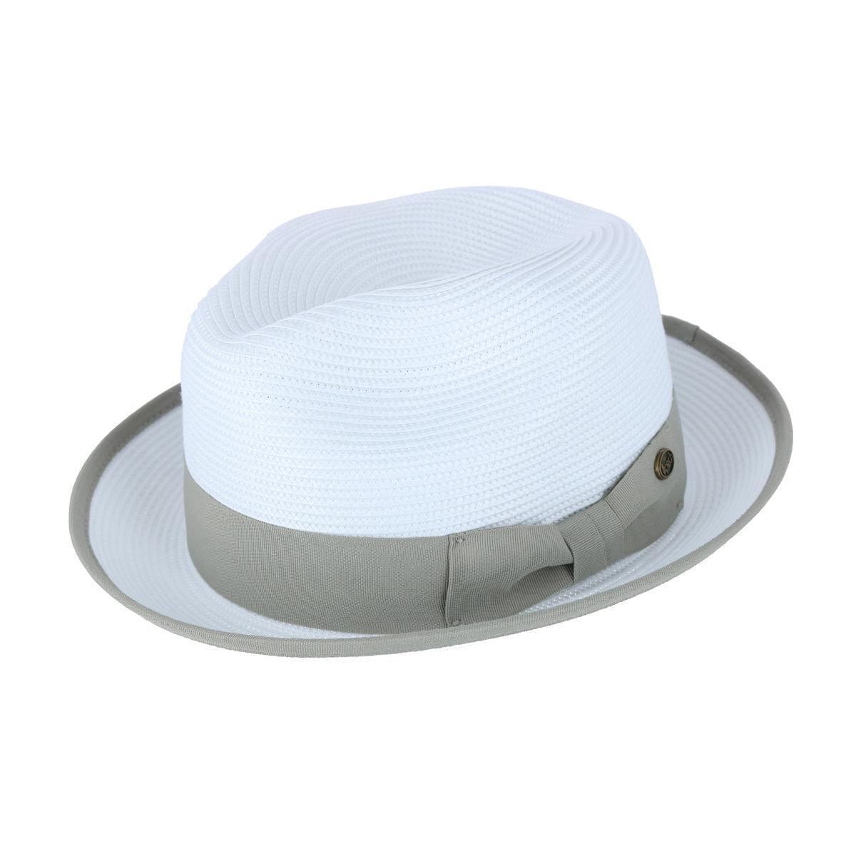 Epoch Hats Company Men's Fedora with Contrast Band and Trim - White