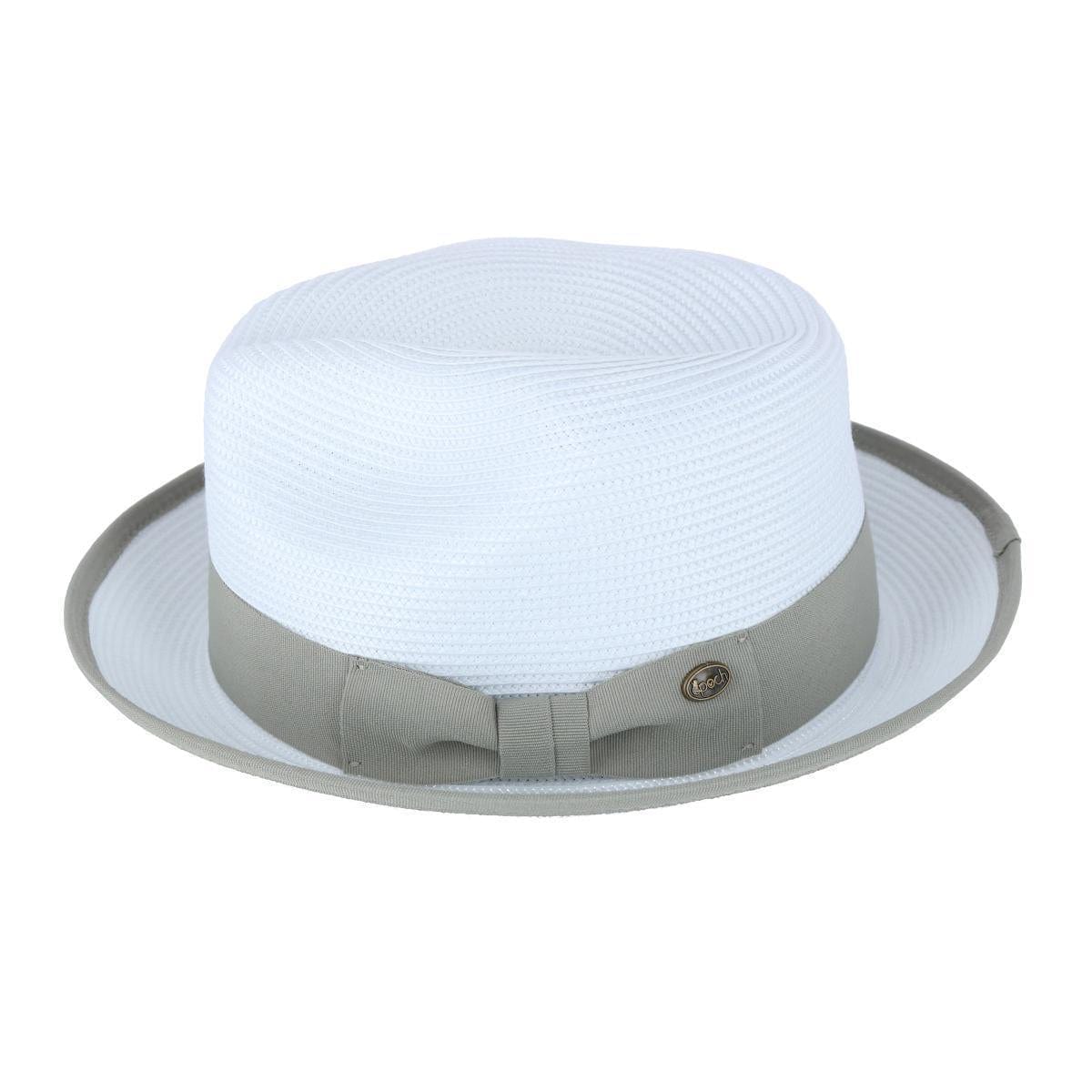 Epoch Hats Company Men's Fedora with Contrast Band and Trim - White