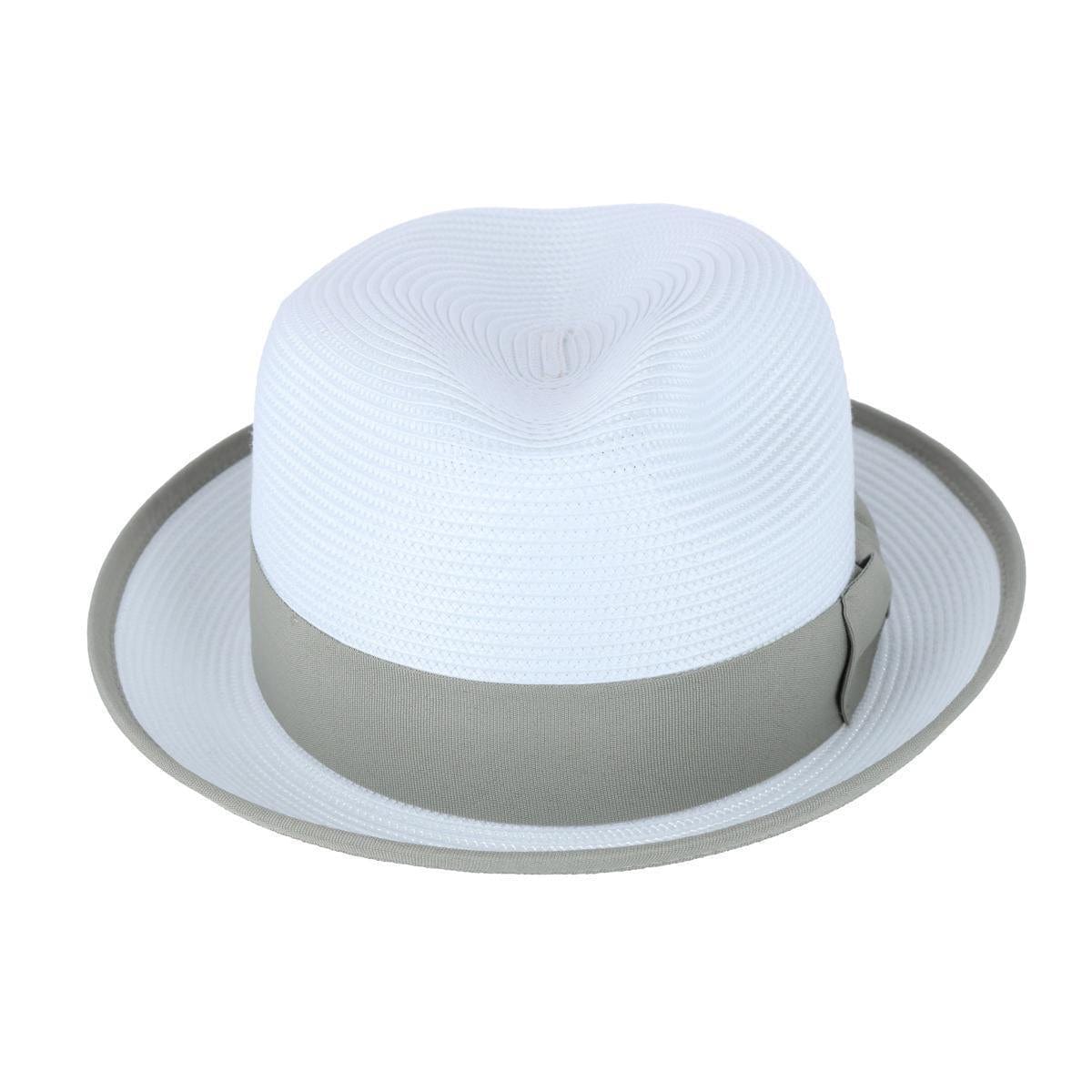 Epoch Hats Company Men's Fedora with Contrast Band and Trim - White