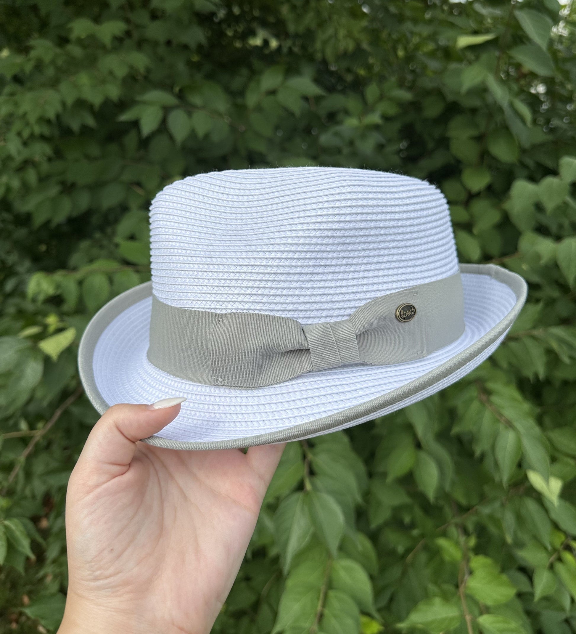 Epoch Hats Company Men's Fedora with Contrast Band and Trim - White
