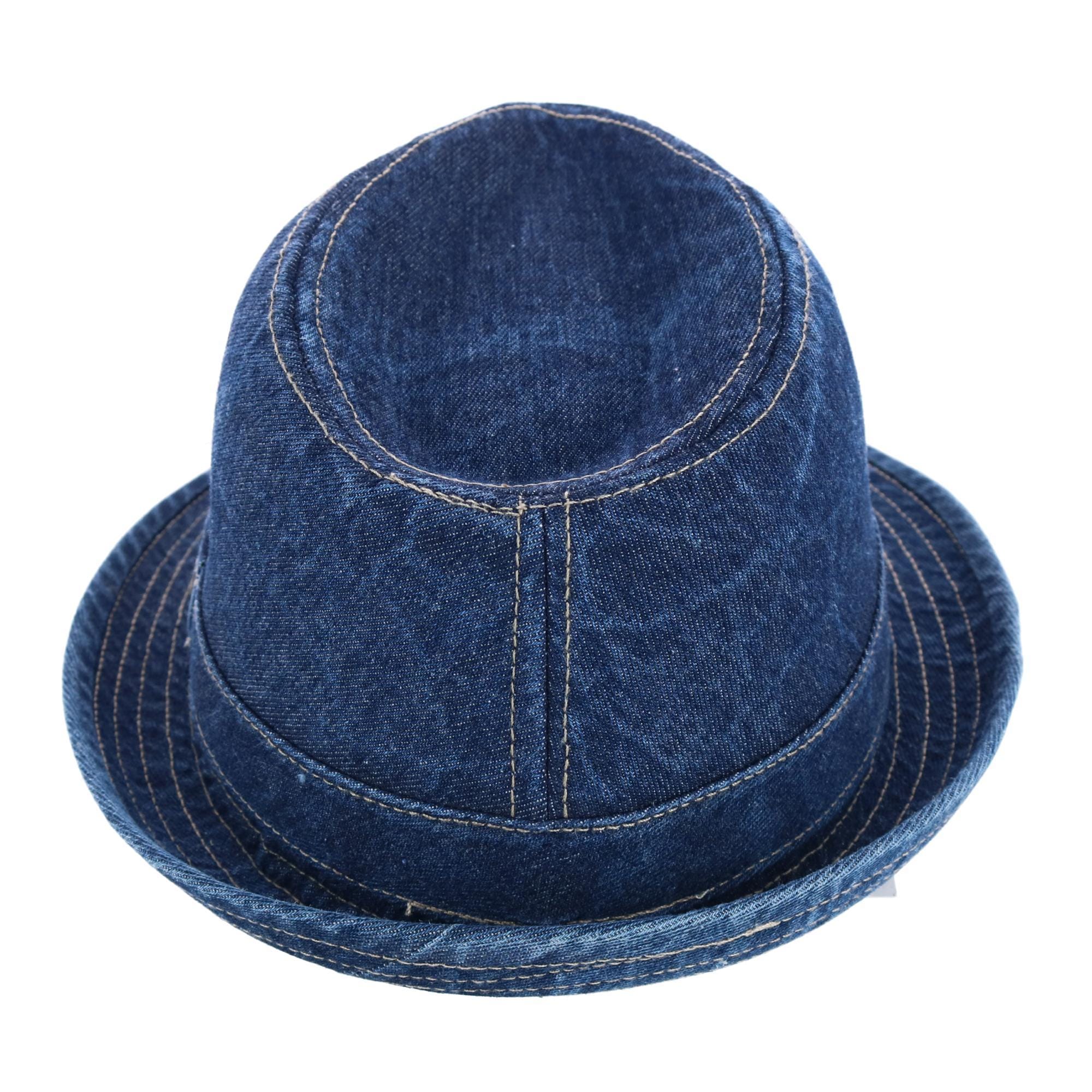 Epoch Hats Company Men's Cotton Denim Fedora Hat Small/Medium Denim Blue