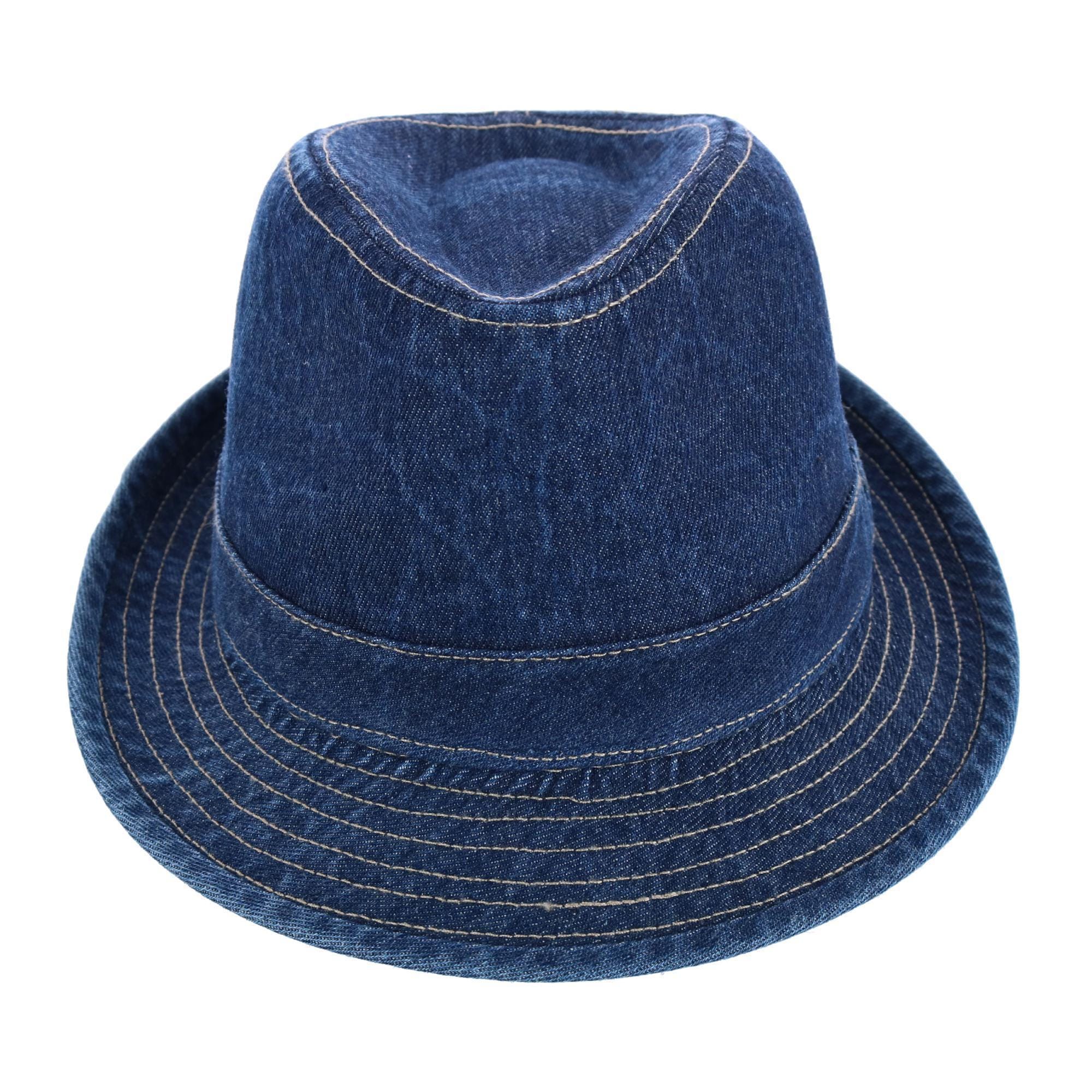 Epoch Hats Company Men's Cotton Denim Fedora Hat - Denim Blue