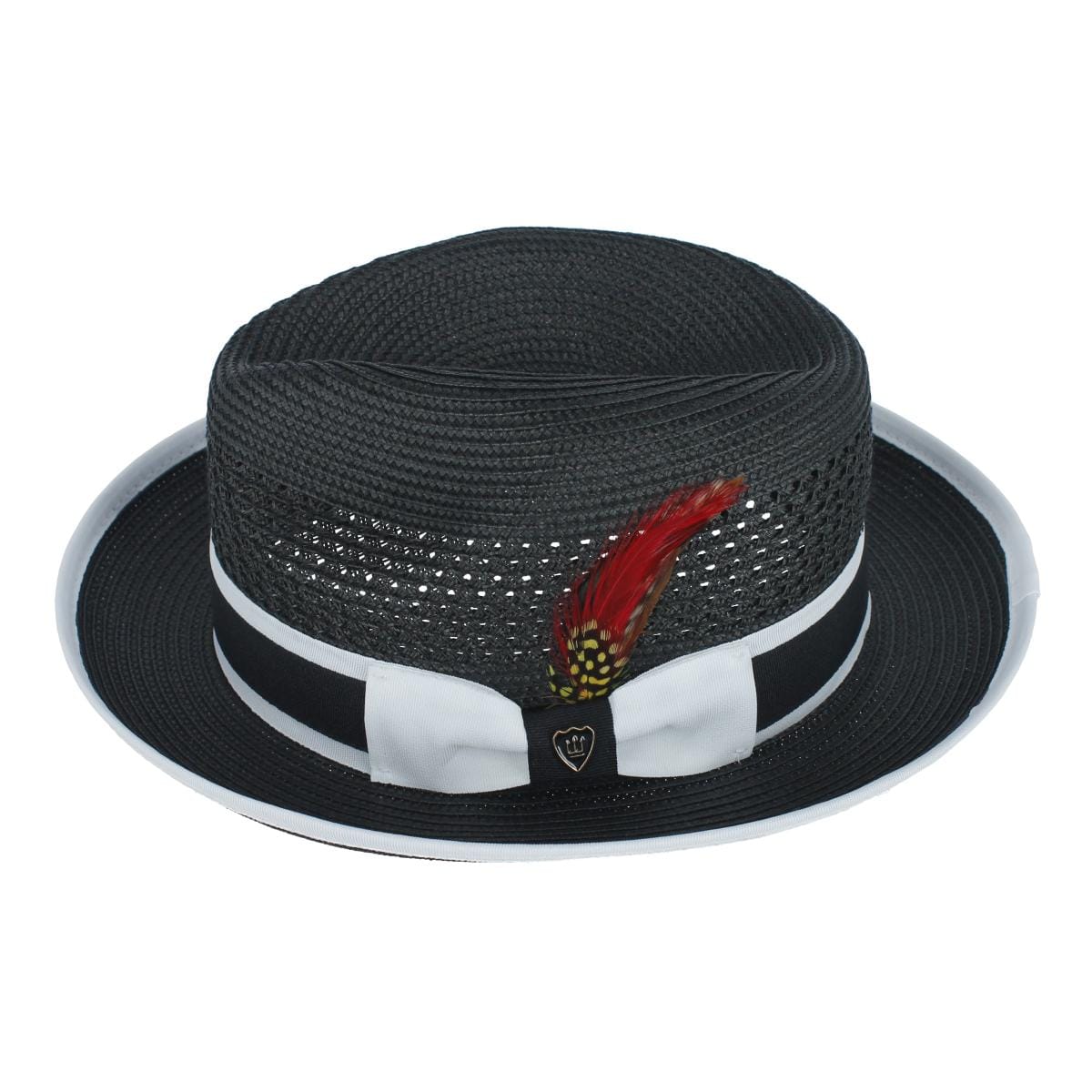 Richman Brothers Men's Polybraid Fedora Hat with Grossgrain Ribbon - Black