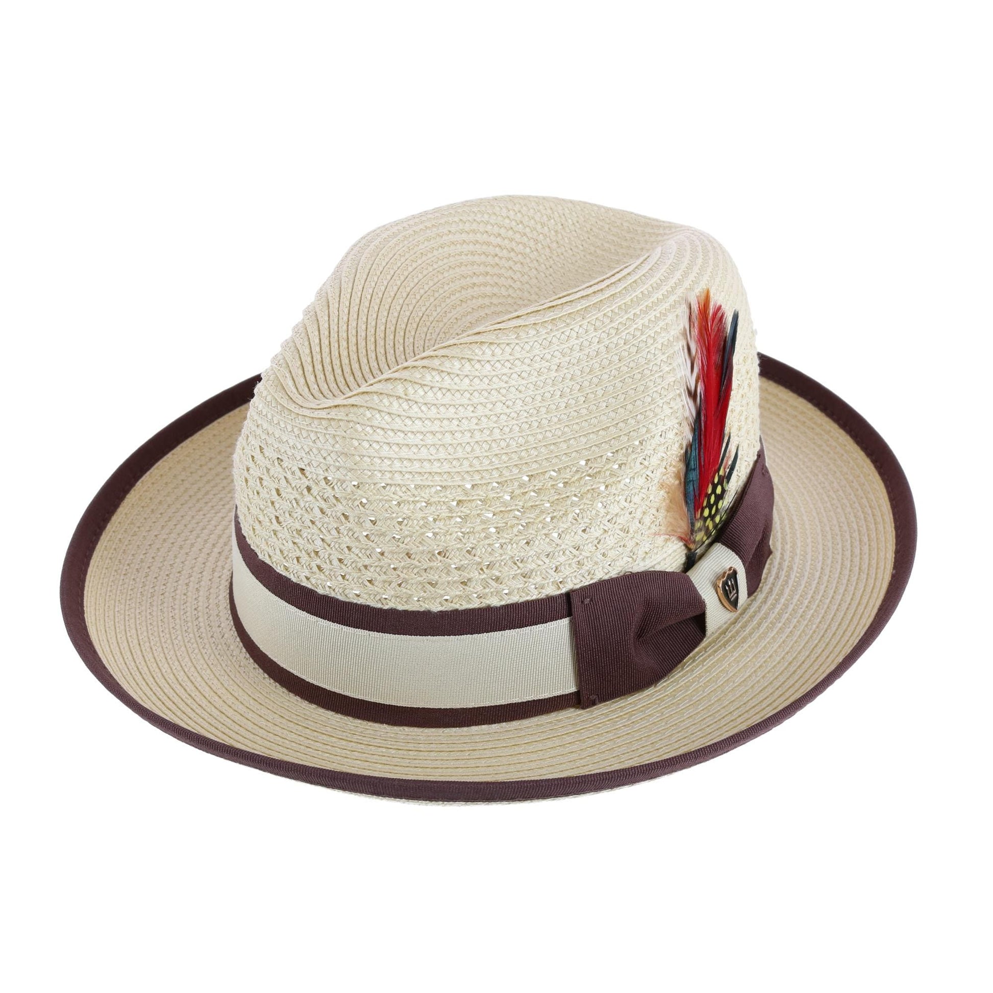 Richman Brothers Men's Polybraid Fedora Hat with Grossgrain Ribbon - Natural