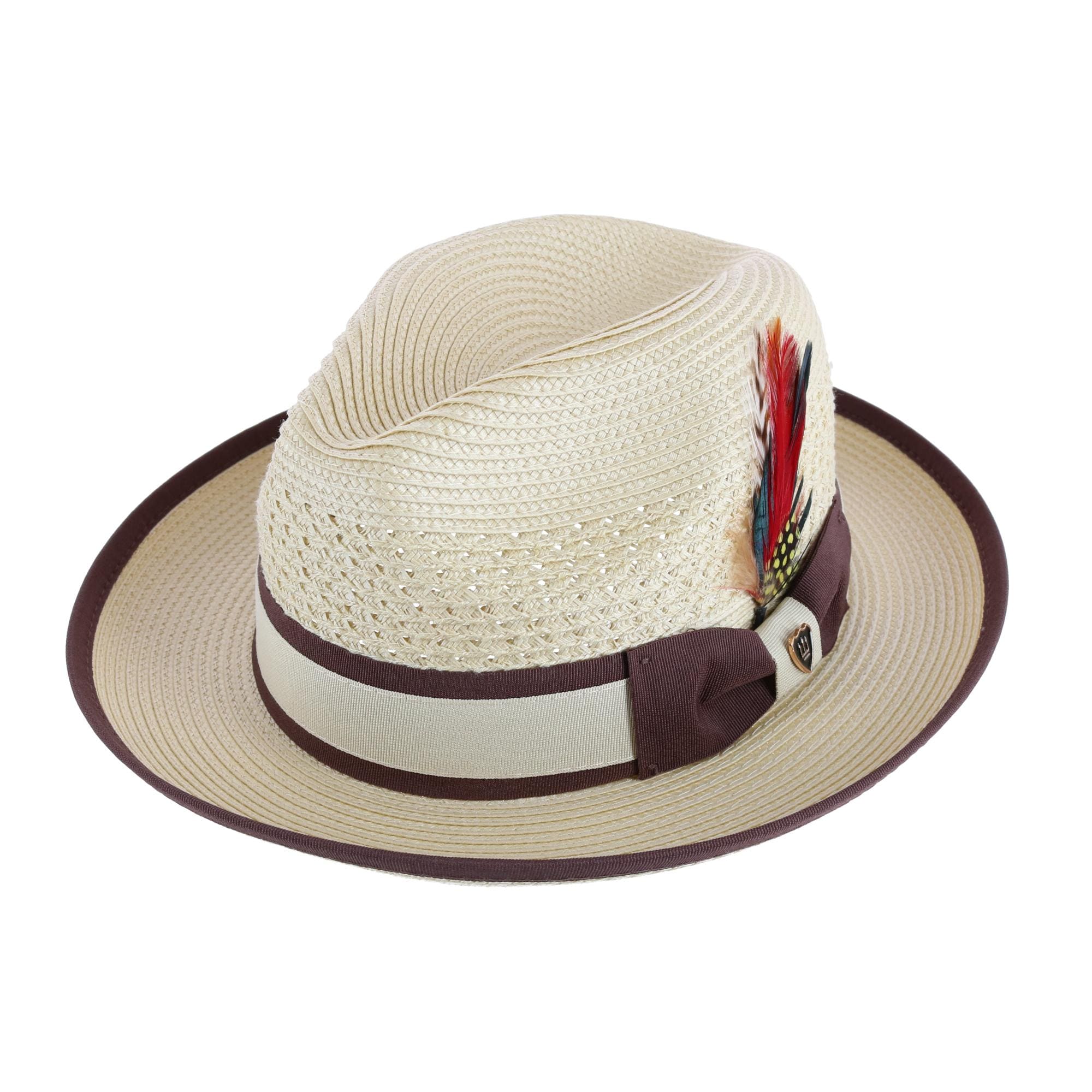 Richman Brothers Men's Polybraid Fedora Hat with Grossgrain Ribbon - Natural
