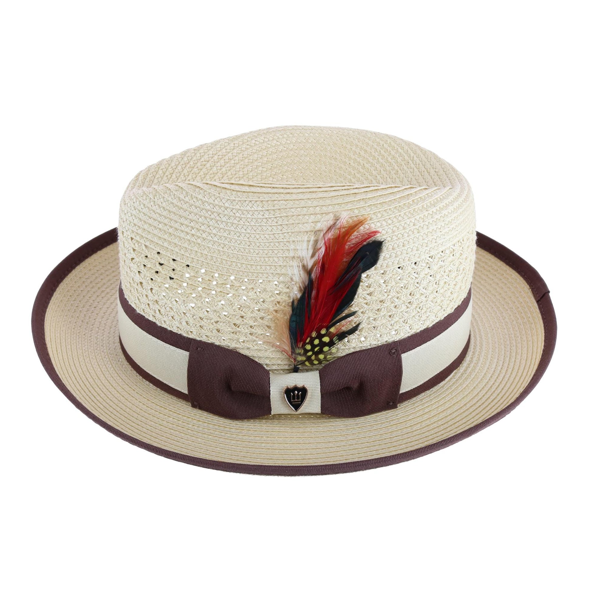 Richman Brothers Men's Polybraid Fedora Hat with Grossgrain Ribbon - Natural