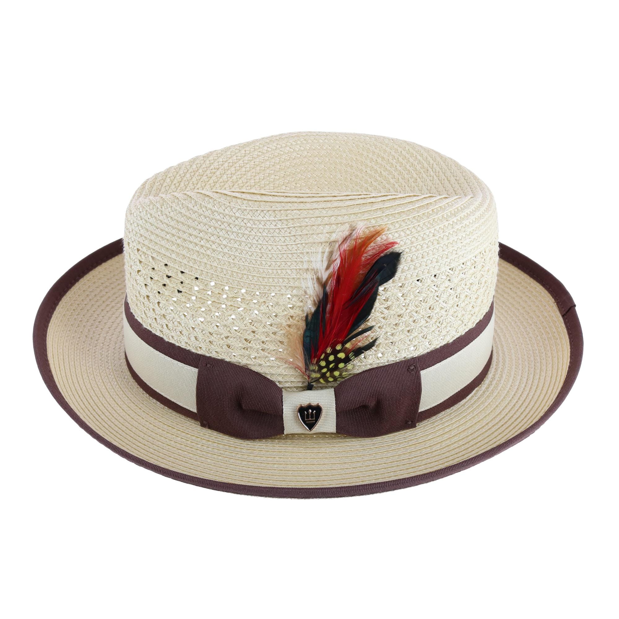Richman Brothers Men's Polybraid Fedora Hat with Grossgrain Ribbon - Natural