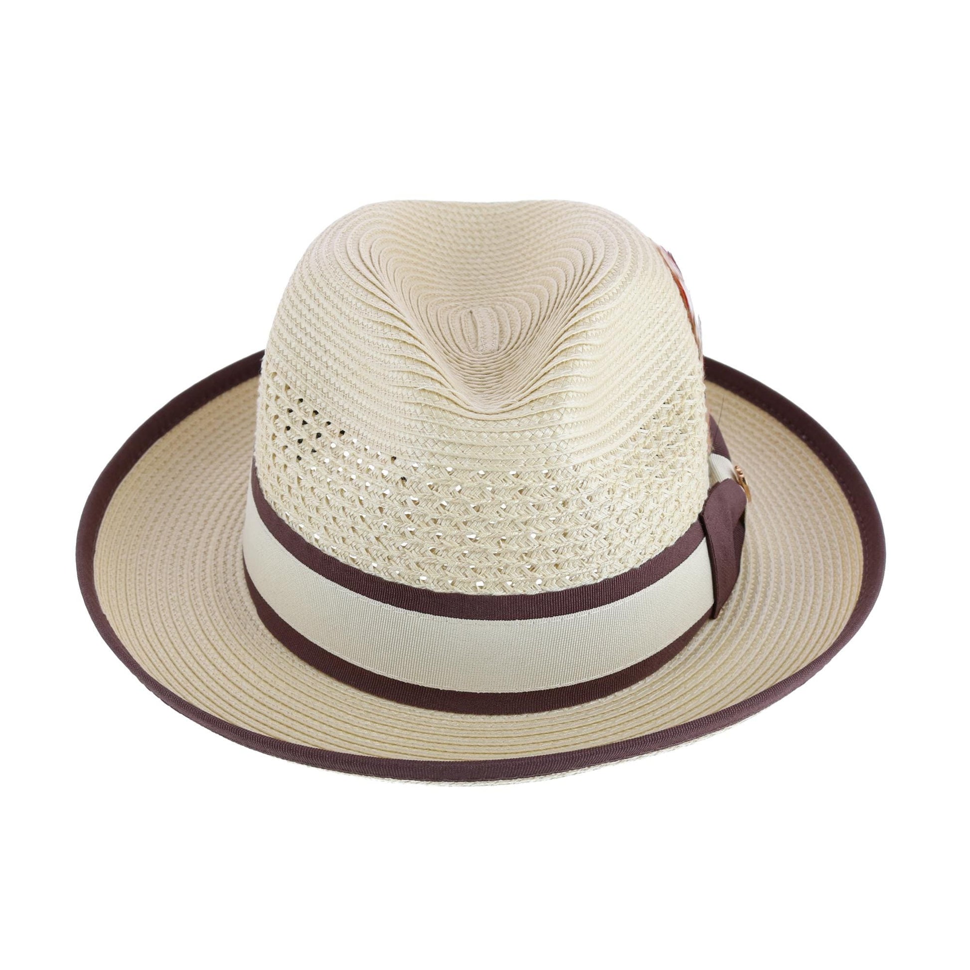 Richman Brothers Men's Polybraid Fedora Hat with Grossgrain Ribbon - Natural