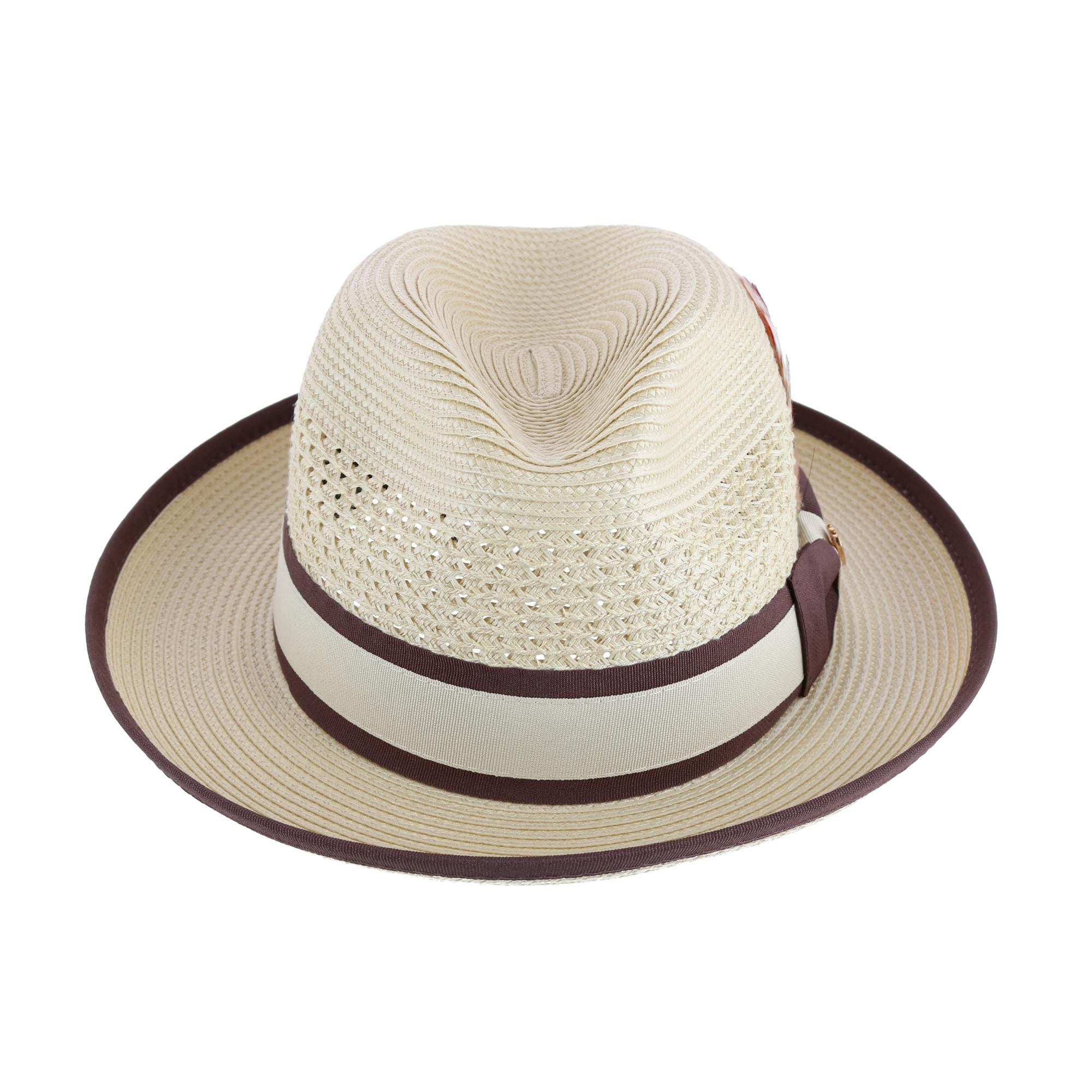 Richman Brothers Men's Polybraid Fedora Hat with Grossgrain Ribbon - Natural