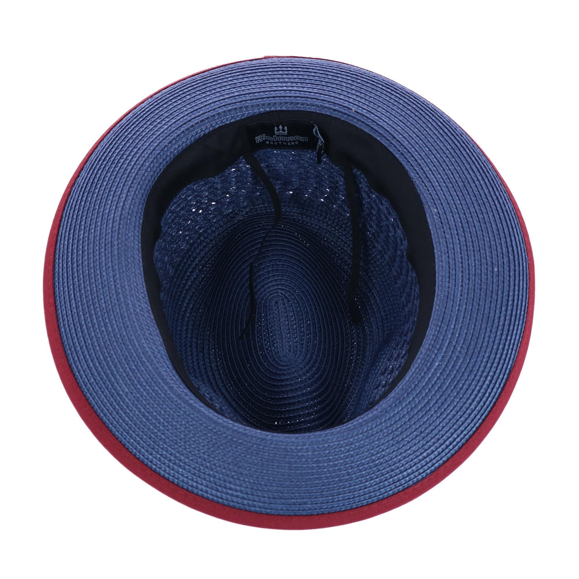 Richman Brothers Men's Polybraid Fedora Hat with Grossgrain Ribbon - Navy