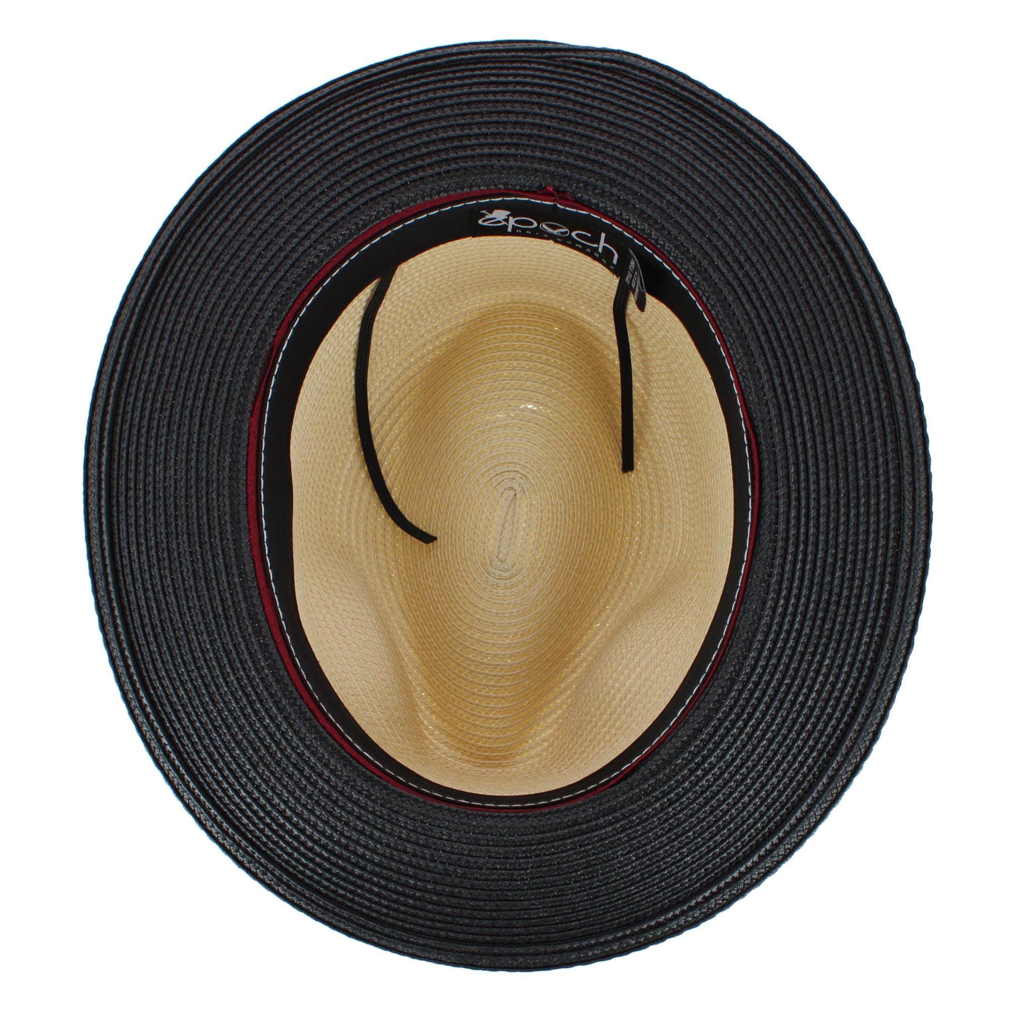 Epoch Hats Company Men's Poly Braid Two Tone Fedora Hats With Contrast Band - Natural/Black