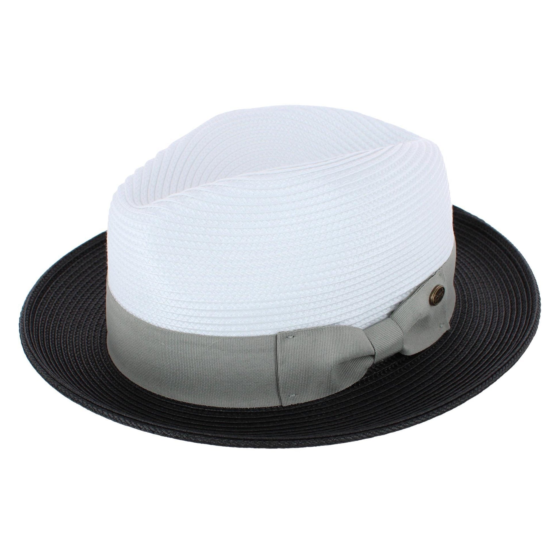Epoch Hats Company Men's Poly Braid Two Tone Fedora Hats With Contrast Band