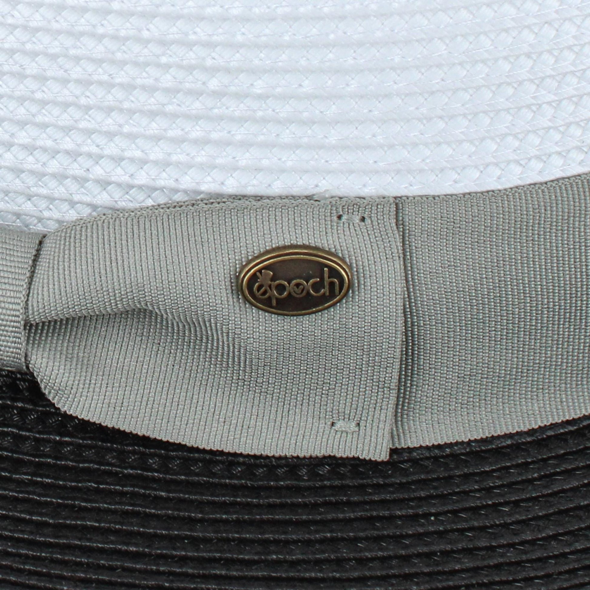 Epoch Hats Company Men's Poly Braid Two Tone Fedora Hats With Contrast Band - White/Black