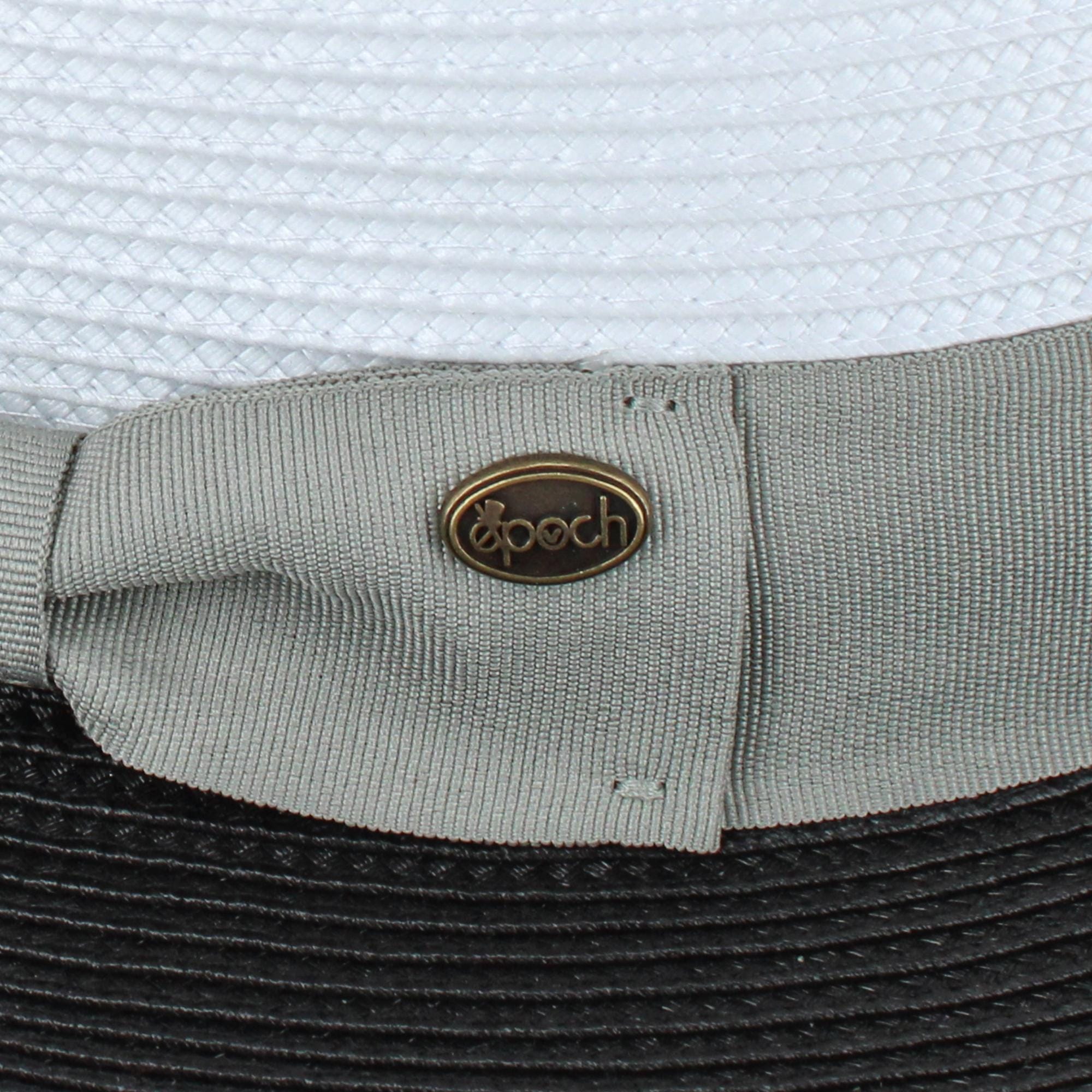 Epoch Hats Company Men's Poly Braid Two Tone Fedora Hats With Contrast Band - White/Black