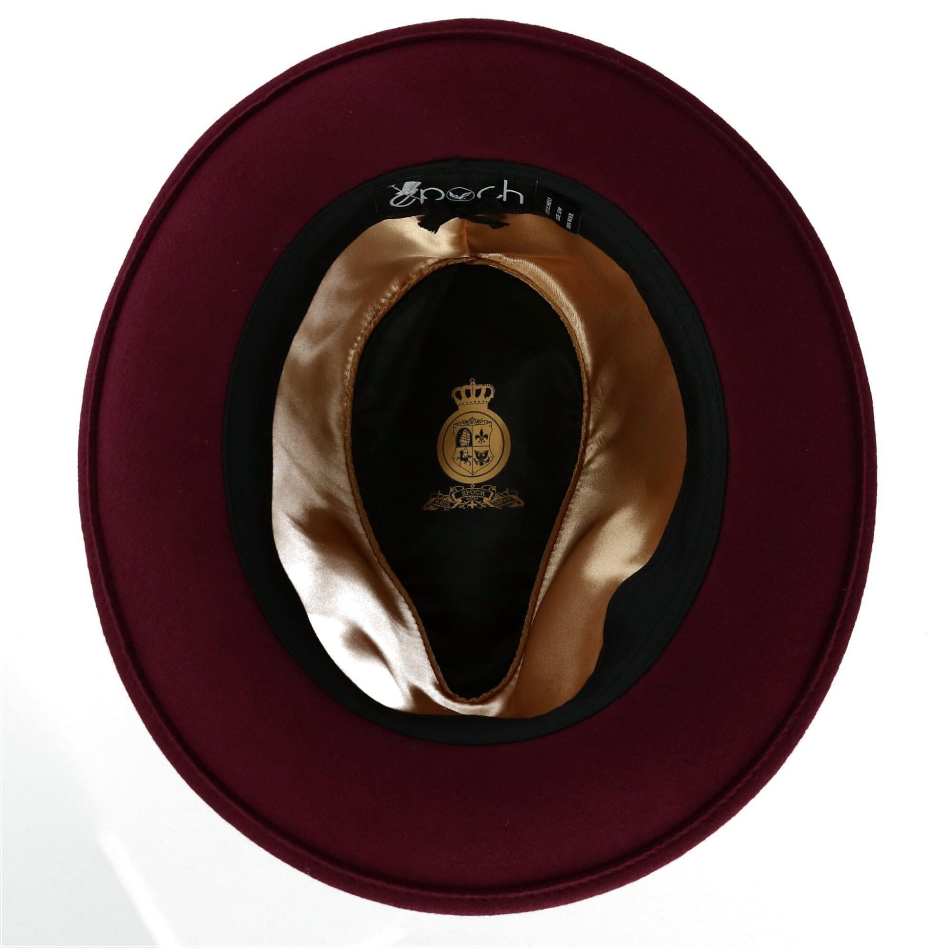 Epoch Hats Company Men's Wool Felt Fedora with Grosgrain Bow Hatband - Burgundy