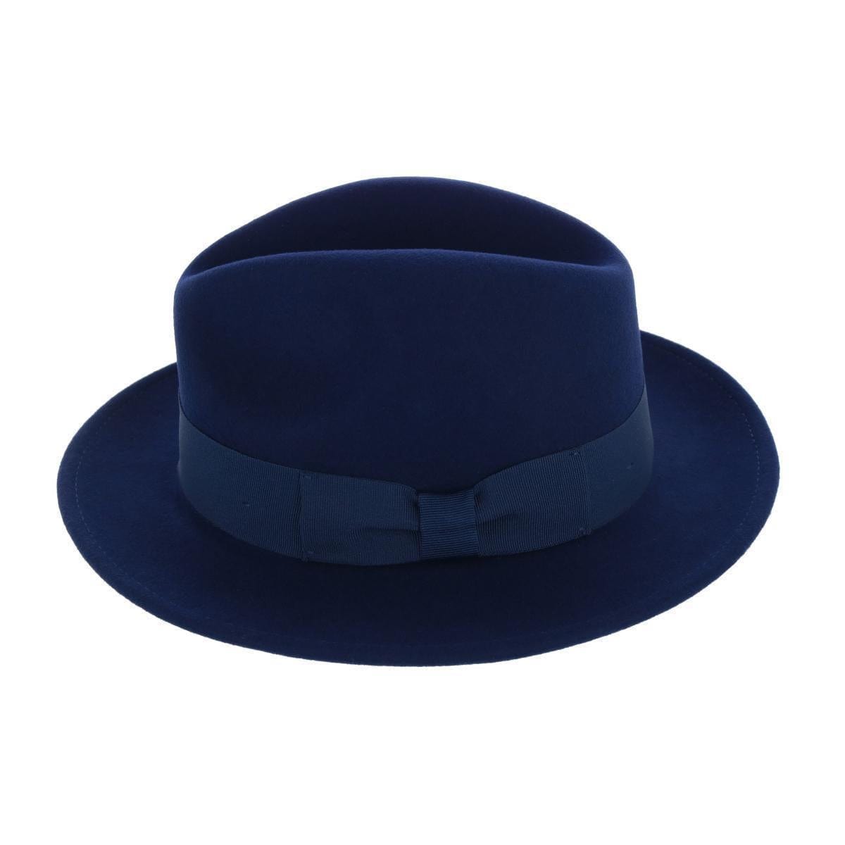 Epoch Hats Company Men's Wool Felt Fedora with Grosgrain Bow Hatband - Navy
