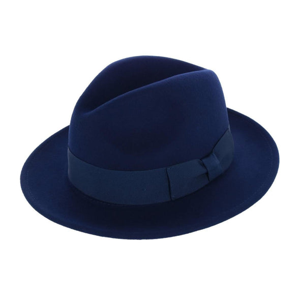 Men's Wool Felt Fedora with Grosgrain Bow Hatband