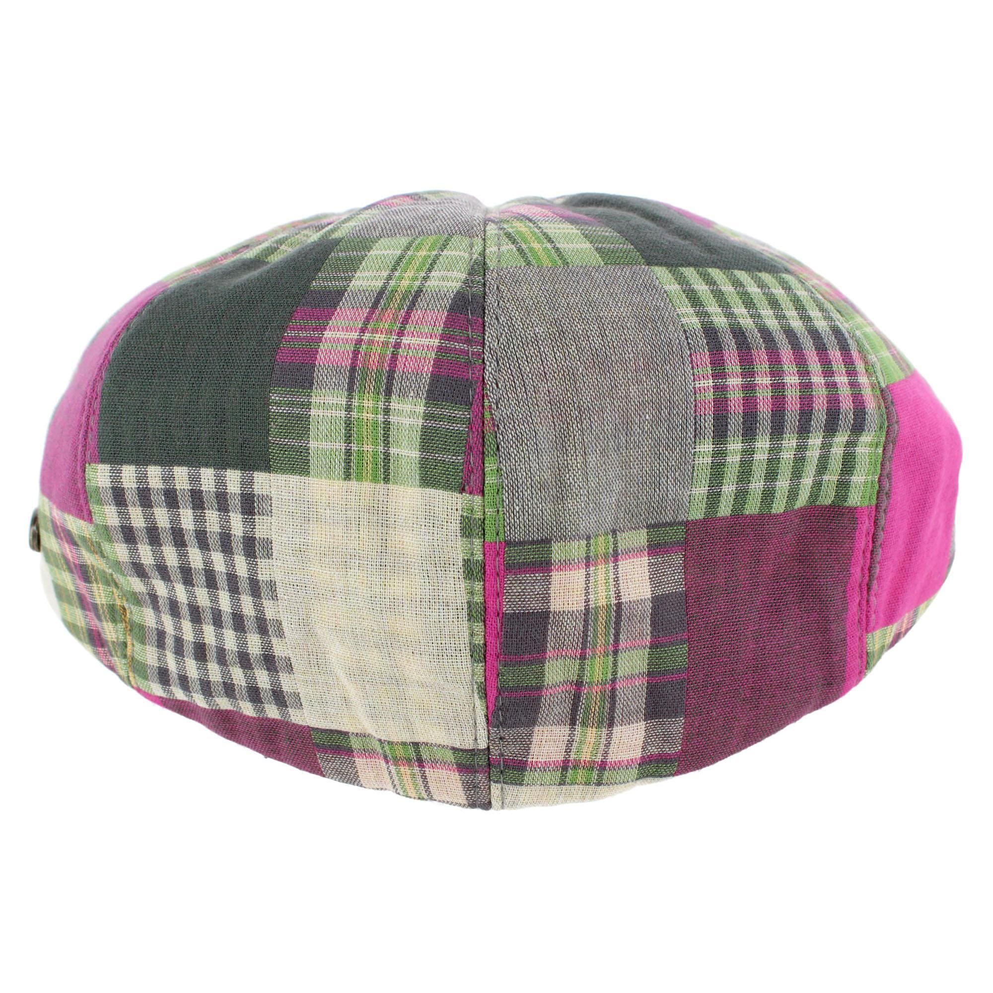 Epoch Hats Company Men's Patchwork Plaid Cotton Ivy Cap - Pink/Green